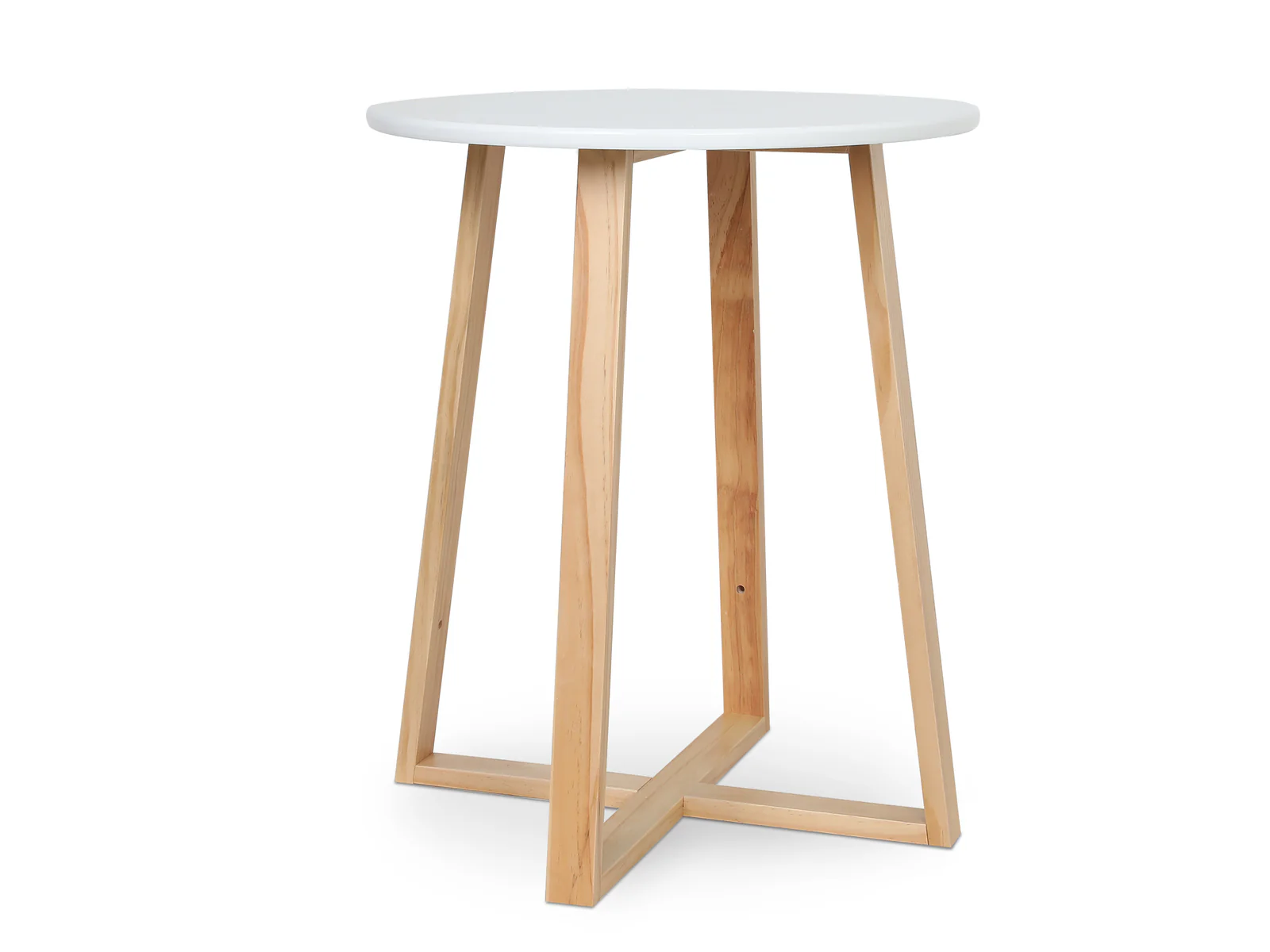 Andile Round Coffee Table Side Table - White + Oak - Image 3