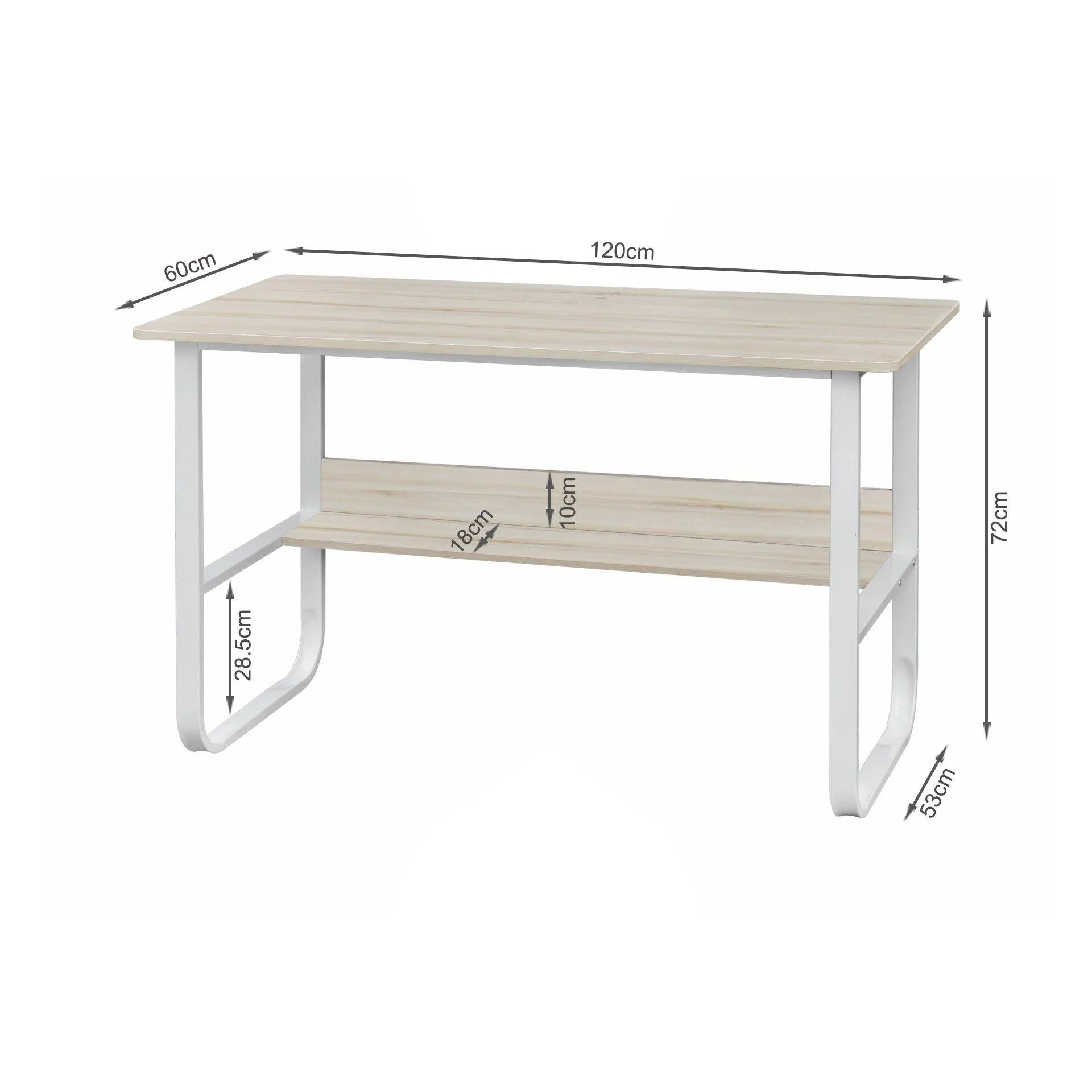 Andrea 120cm Computer Desk - White - Image 10