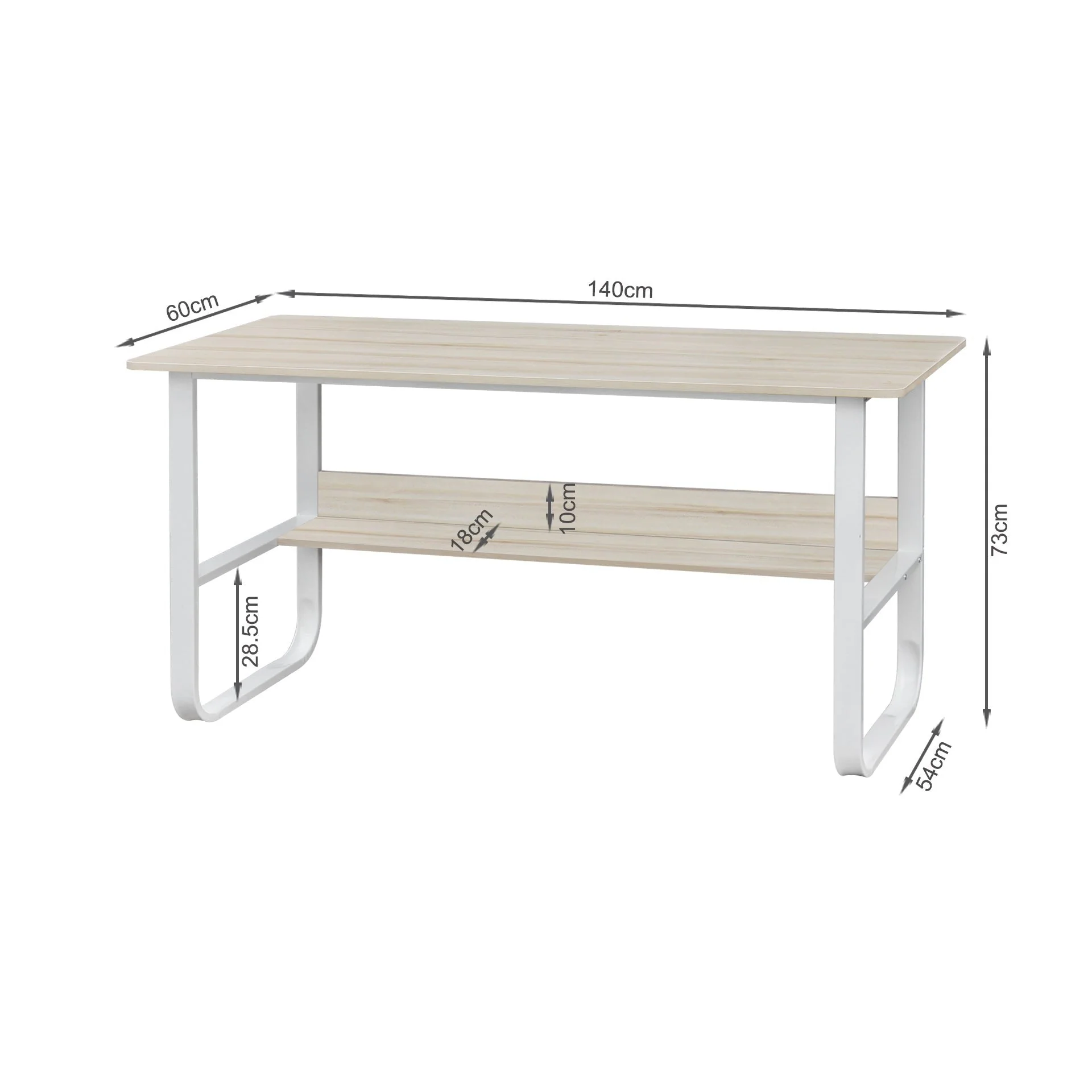 Andrea 140 x 60cm Computer Desk - White - Image 7