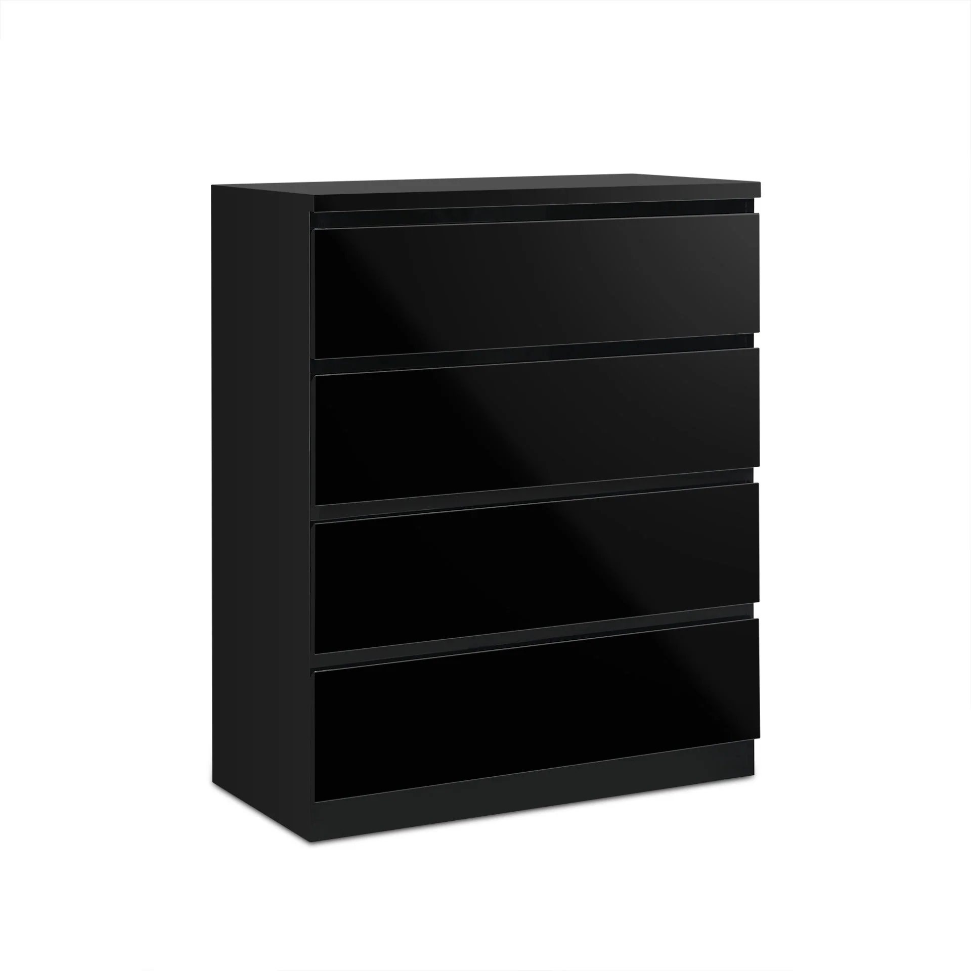 Angeles High Gloss 4 Drawer Tallboy - Black - Image 9