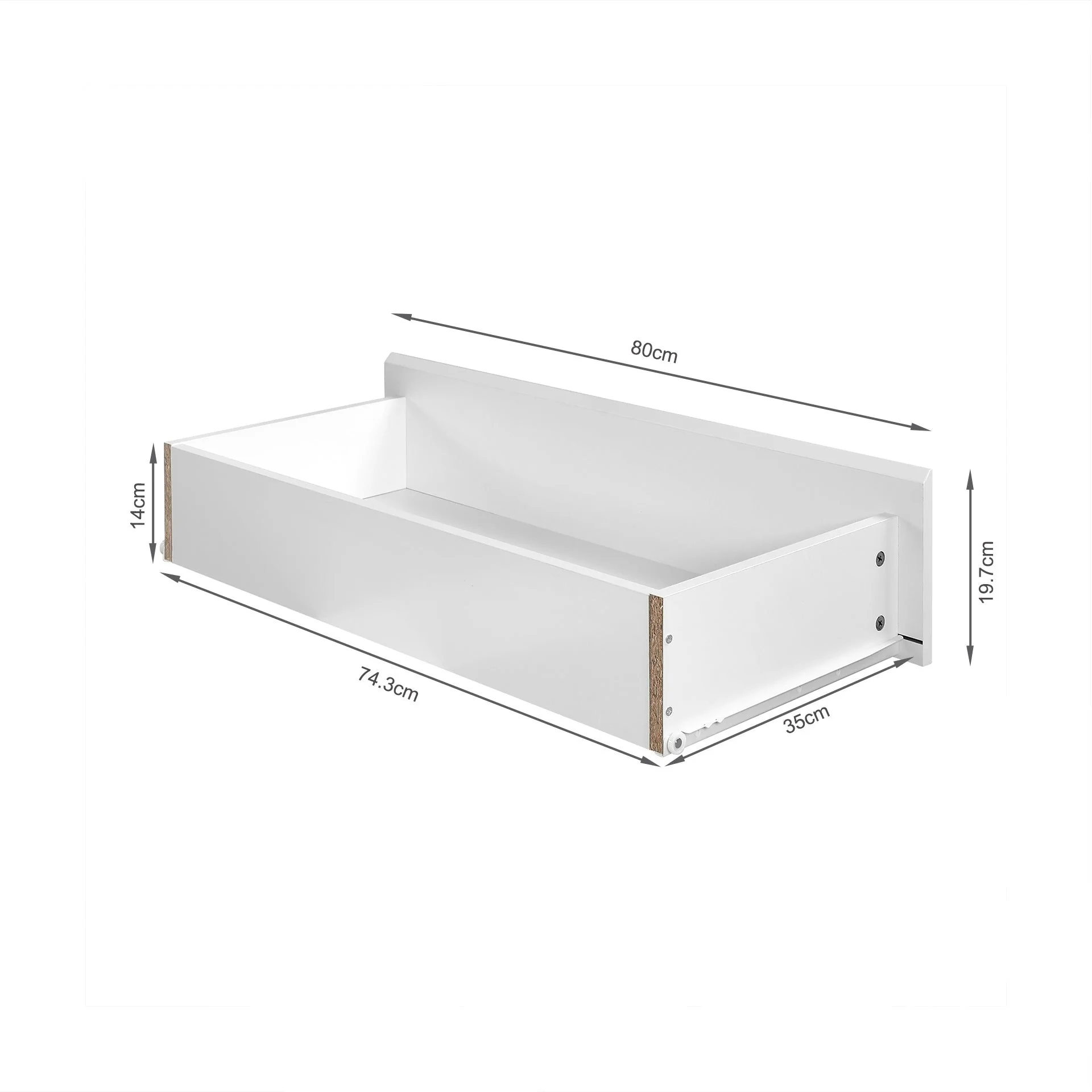 Angeles High Gloss 4 Drawer Tallboy - White - Image 11