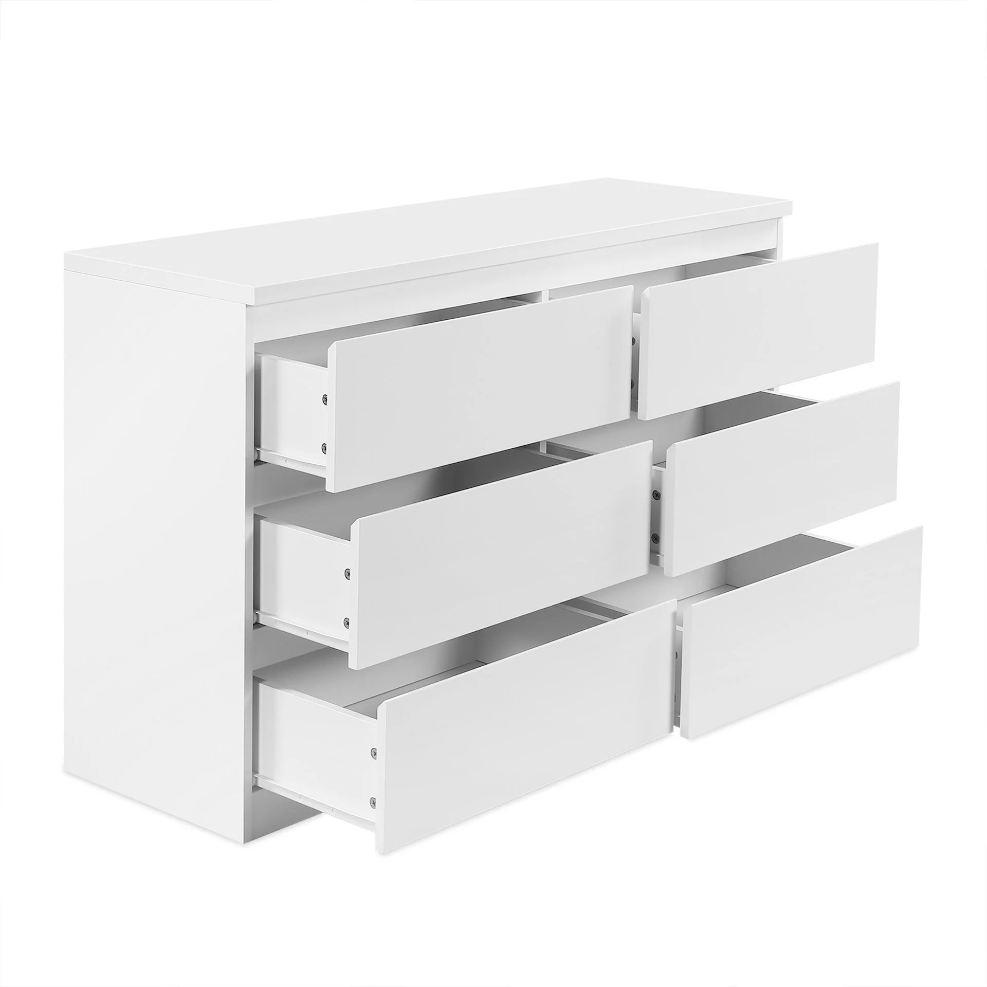 Angeles High Gloss 6 Drawer Lowboy - White - Image 10