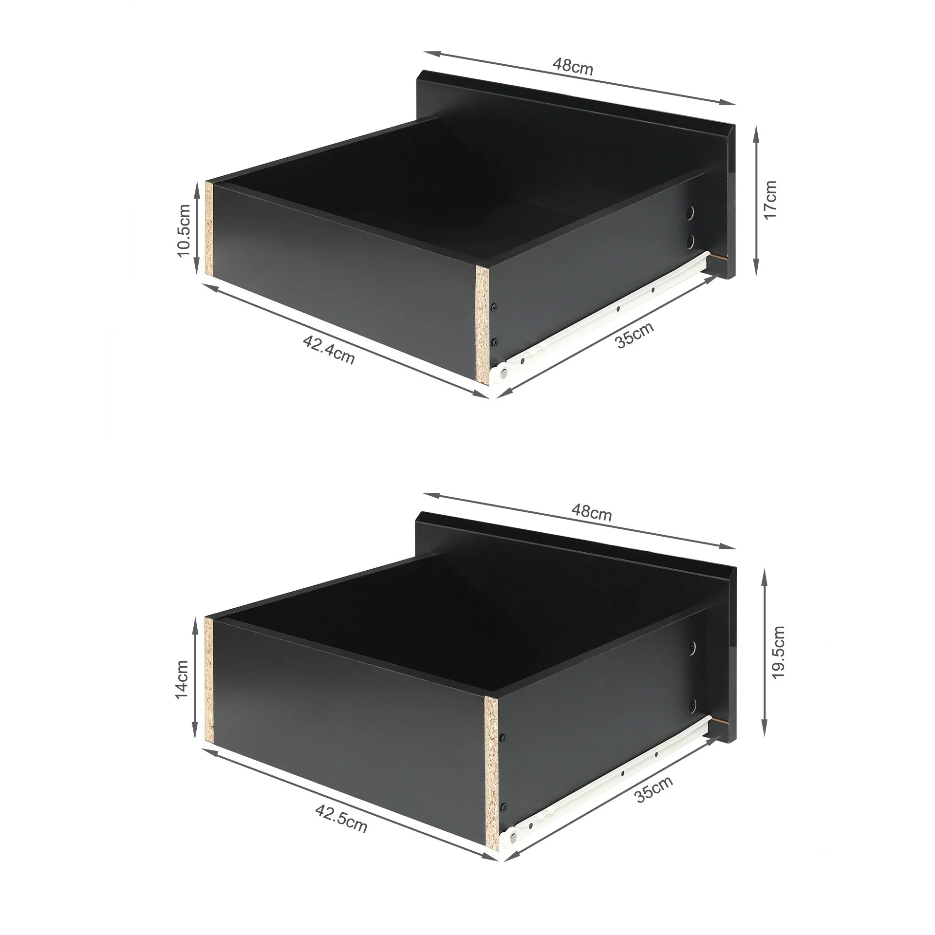 Angeles High Gloss 6 Drawer Slim Tallboy - Black - Image 11