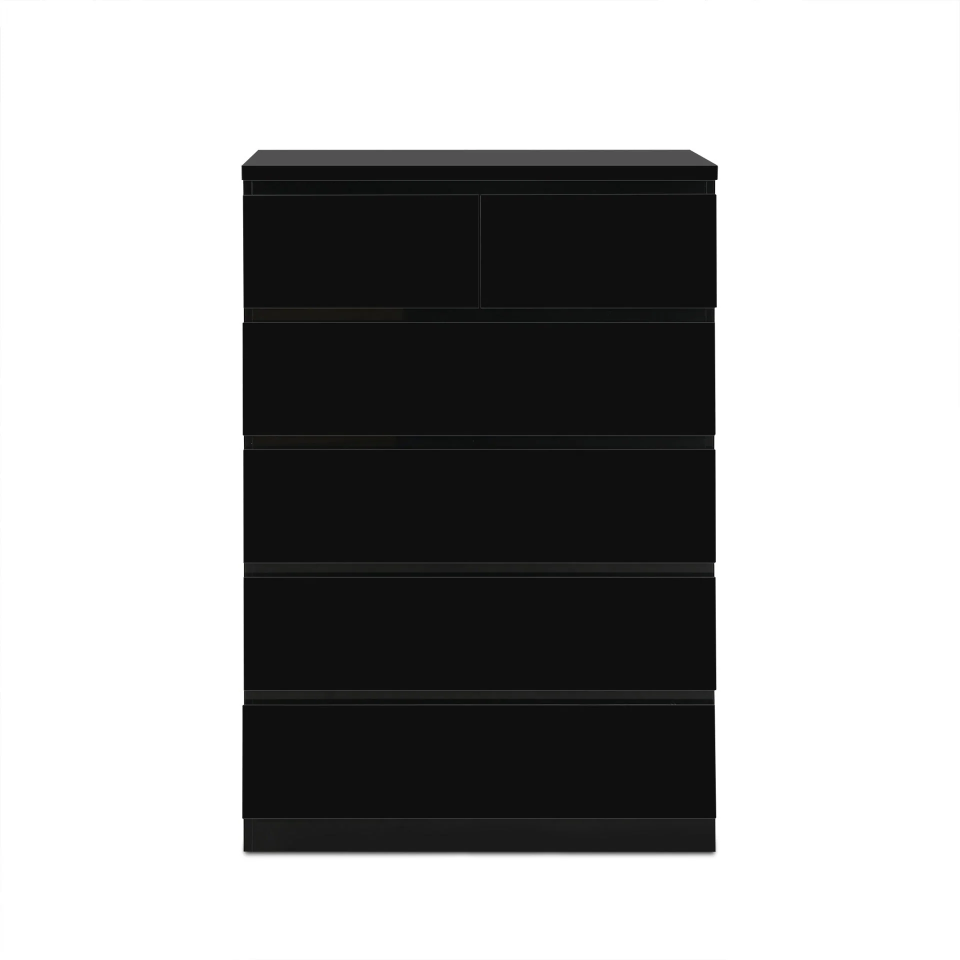 Angeles High Gloss 6 Drawer Tallboy - Black - Image 8