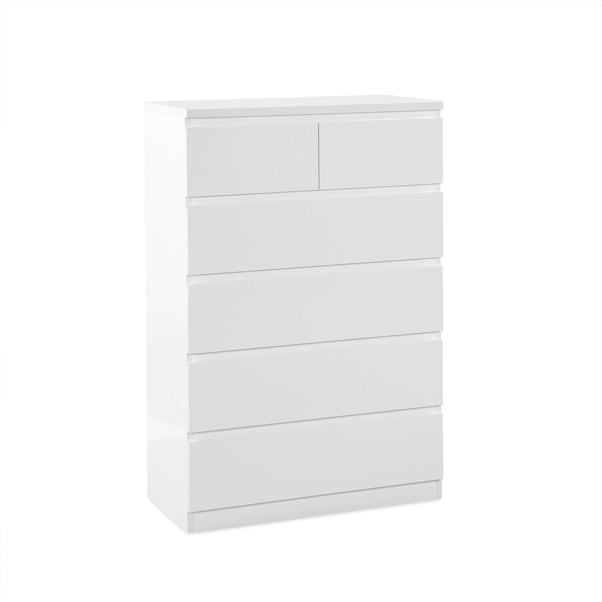 Angeles High Gloss 6 Drawer Tallboy - White - Image 7