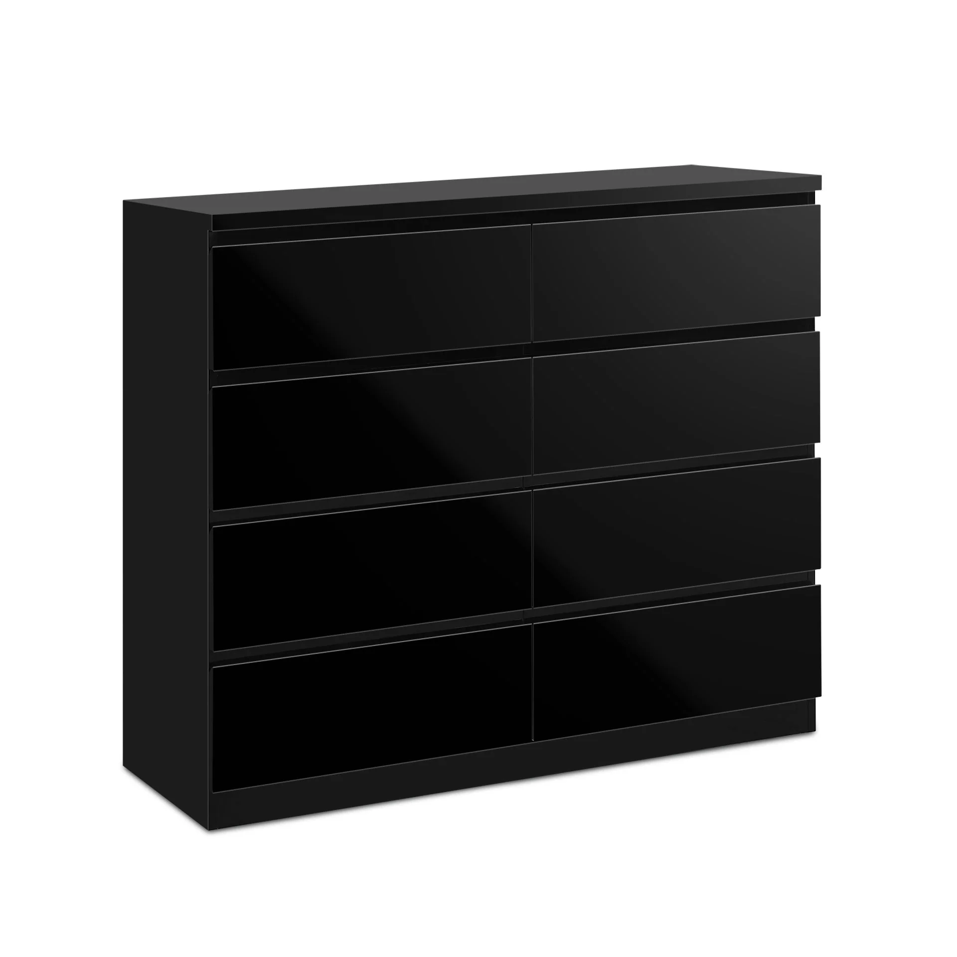 Angeles High Gloss 8 Drawer Lowboy - Black - Image 6