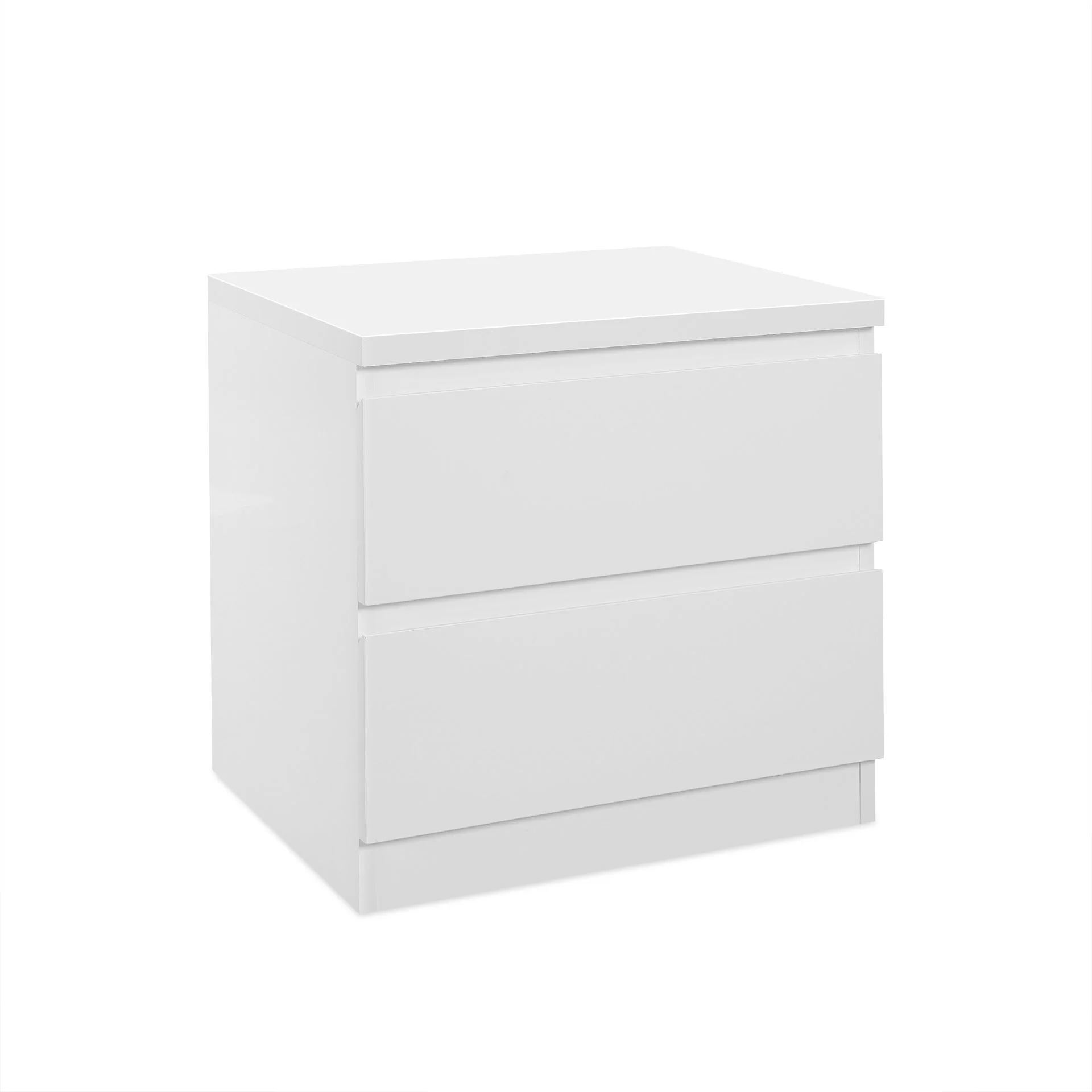 Angeles High Gloss Bedside Table - White - Image 6