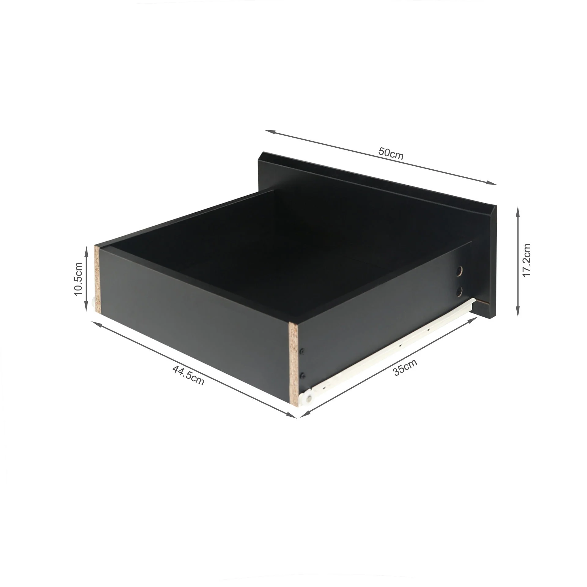 Angeles High Gloss Bedside Table - Black - Image 11