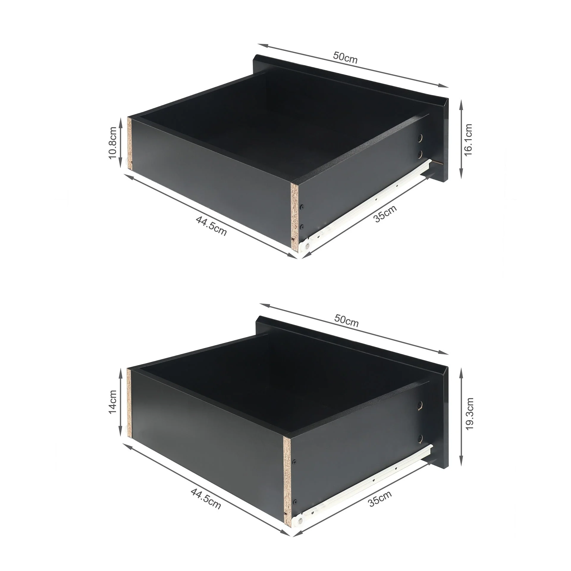 Angeles High Gloss Bedside Table with 3 Drawers - Black - Image 10