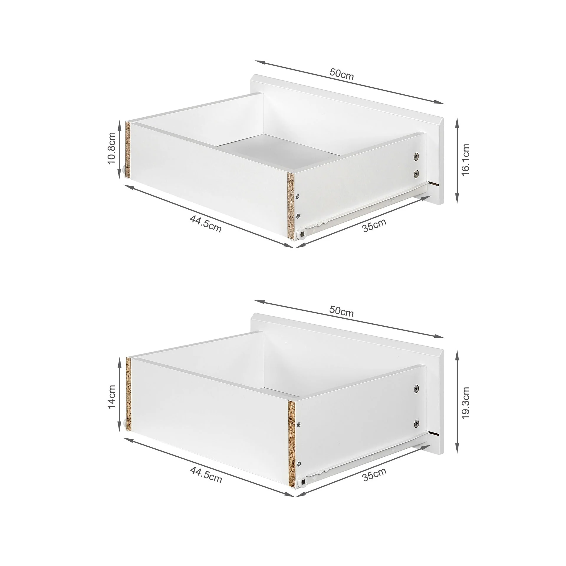 Angeles High Gloss Bedside Table with 3 Drawers - White - Image 11