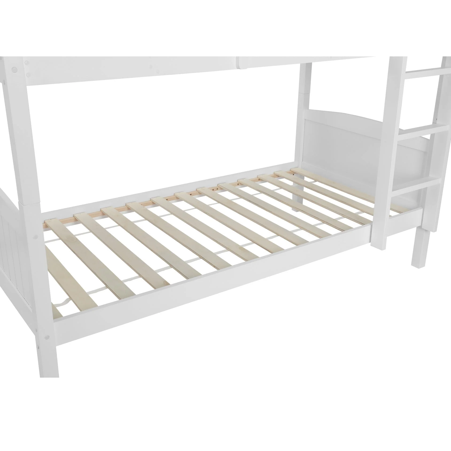 Annan Single Wooden Bunk Bed Frame - White - Image 11