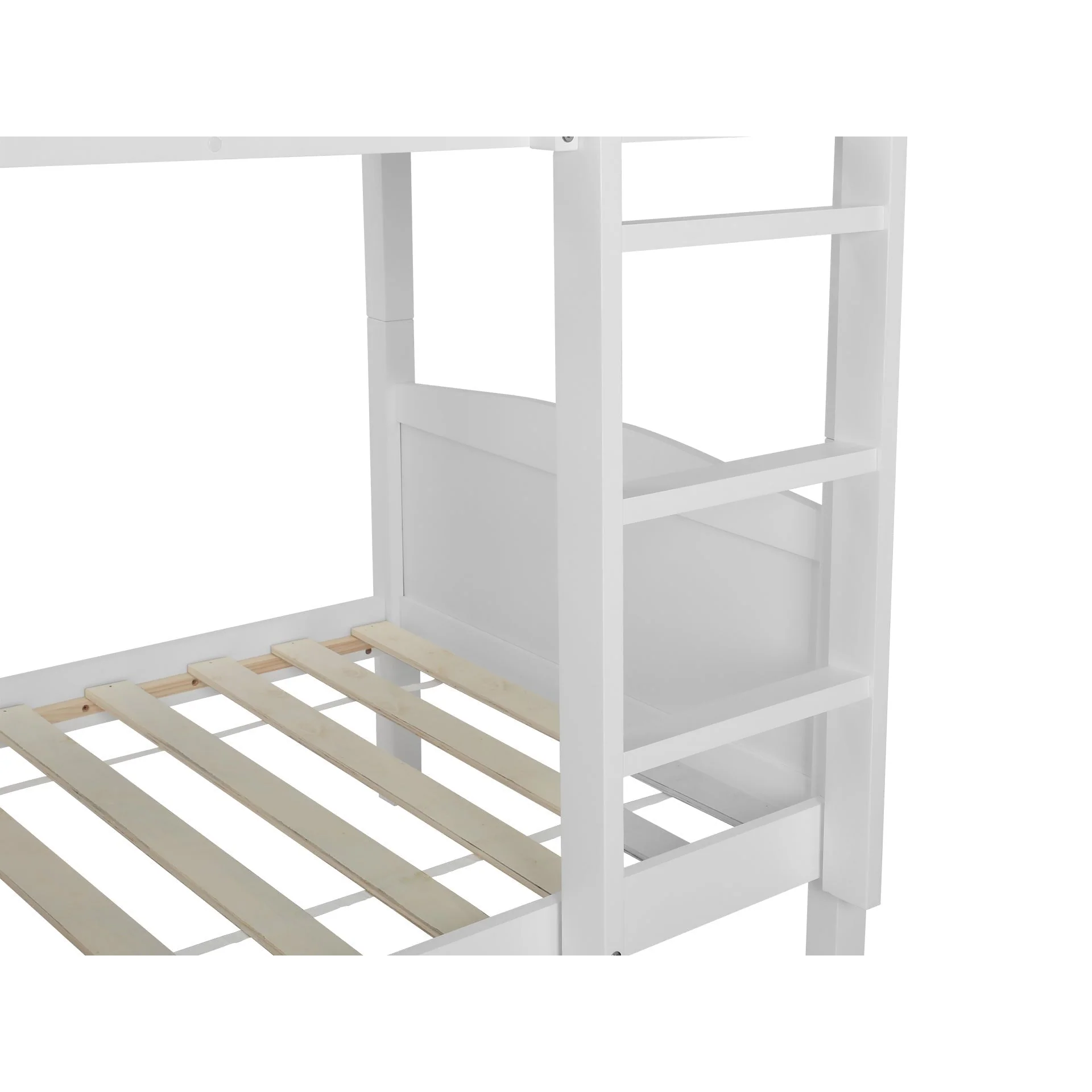 Annan Single Wooden Bunk Bed Frame - White - Image 12