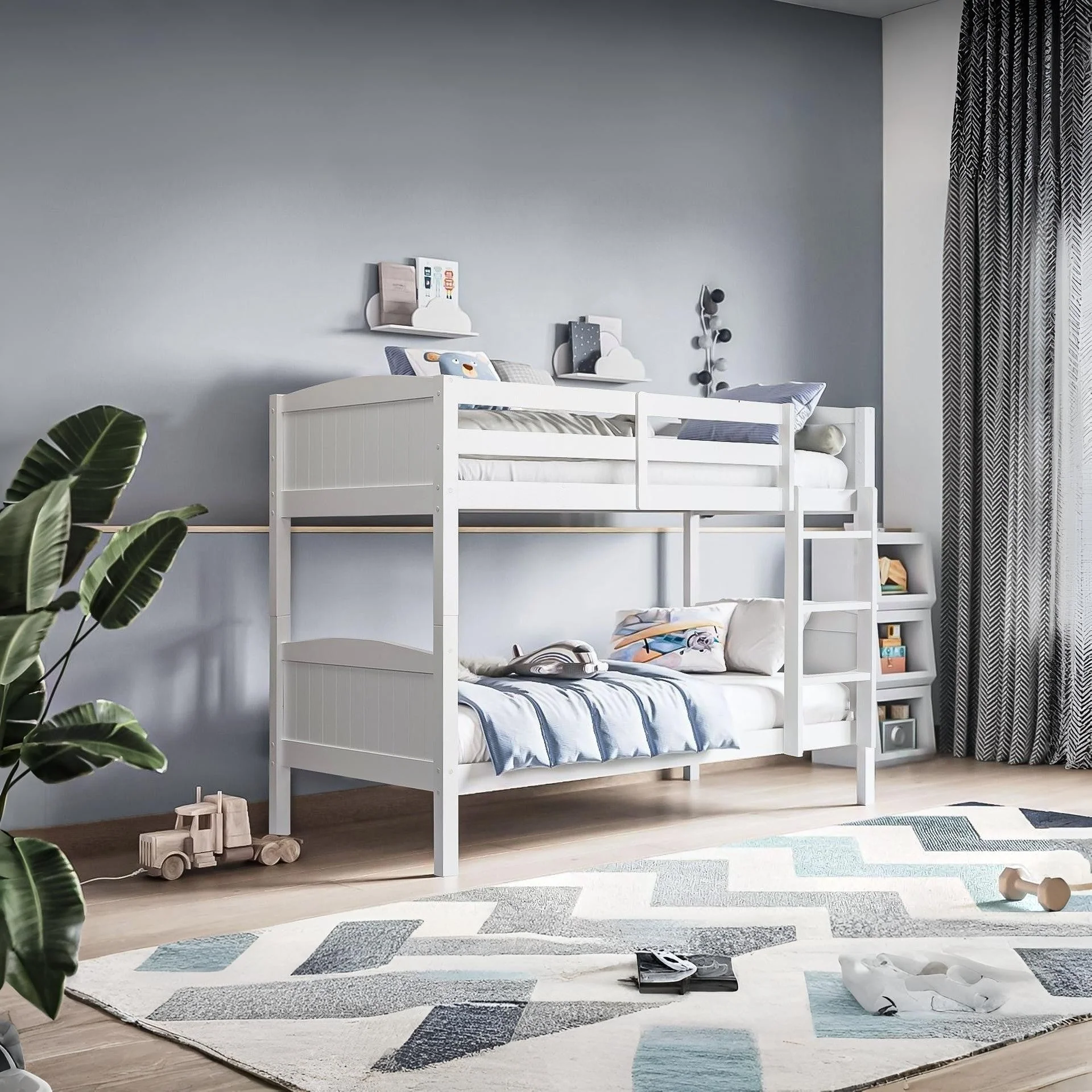 Annan Single Wooden Bunk Bed Frame - White - Image 4