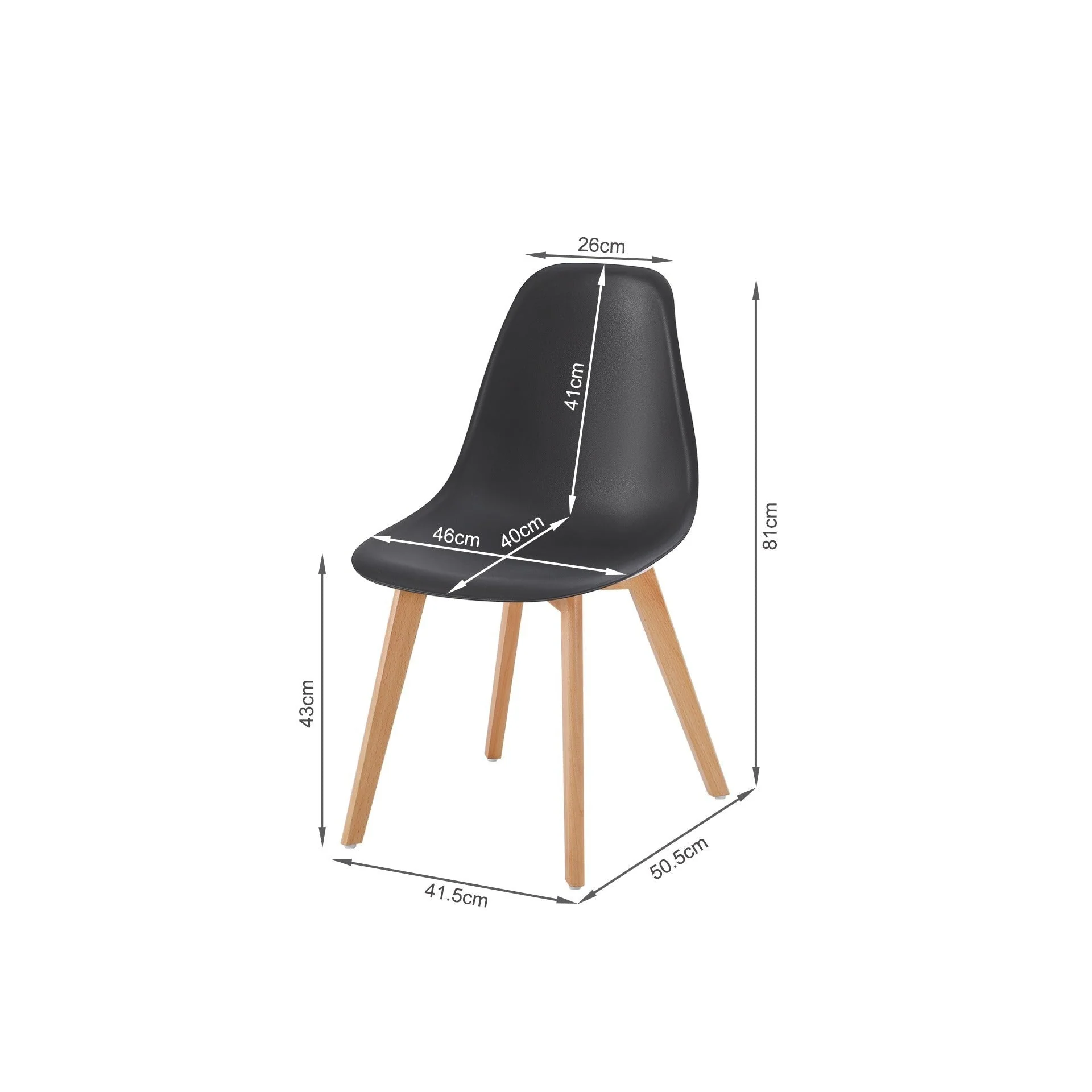 Ansel Dining Chair - Set of 4 - Black - Image 6