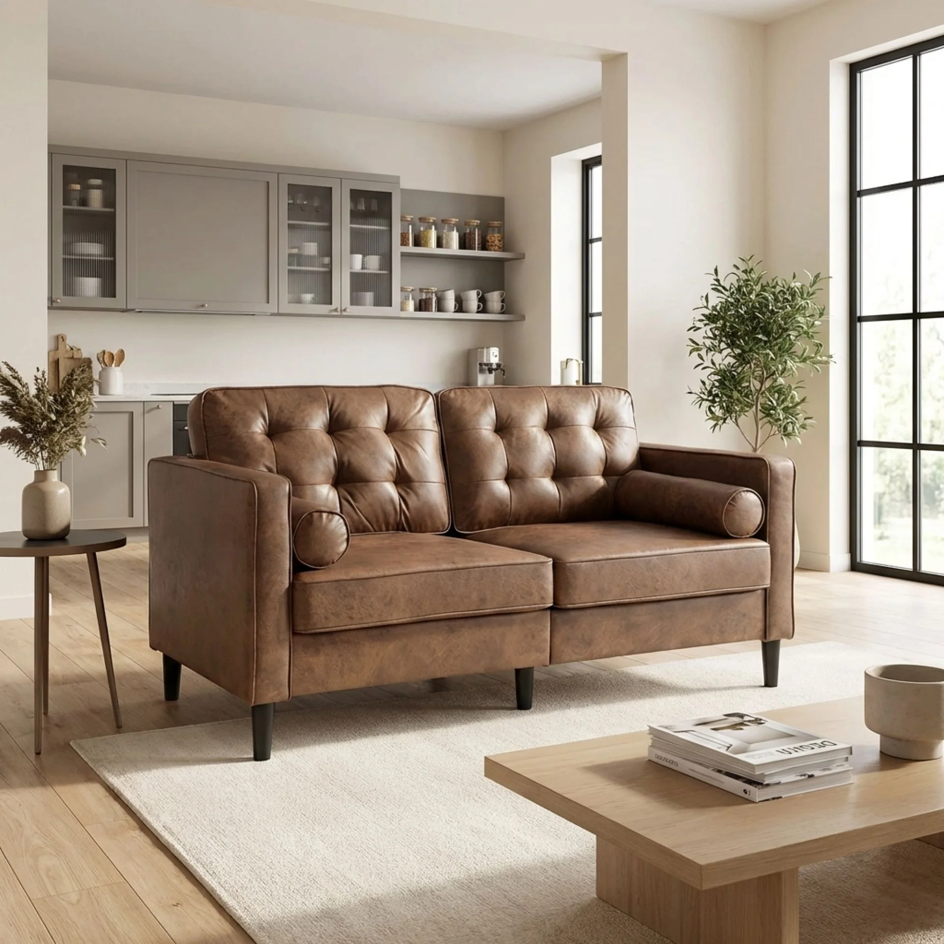 Apex 2 Seater Sofa - Brown - Image 4