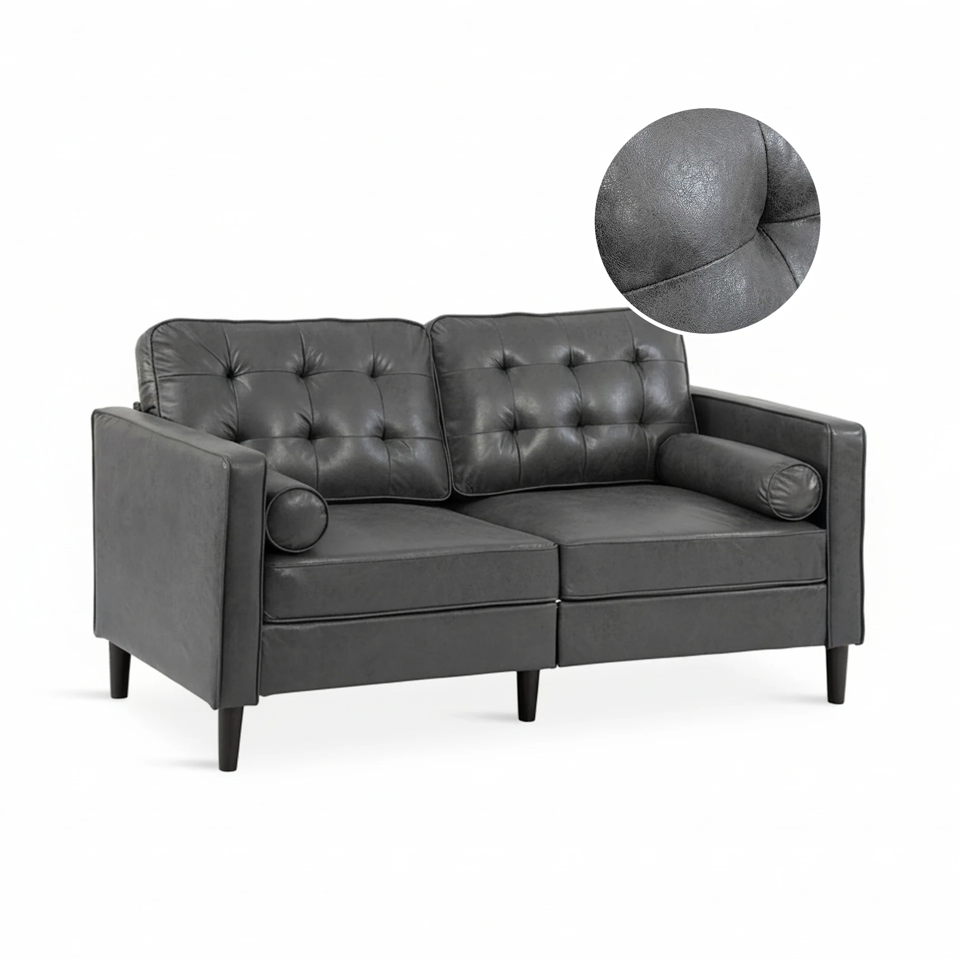 Apex 2 Seater Sofa - Dark Grey - Image 7