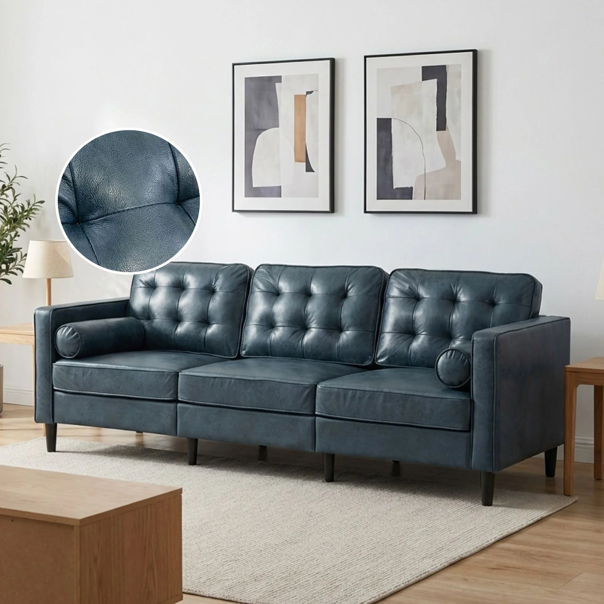 Apex 3 Seater Sofa - Blue - Image 2