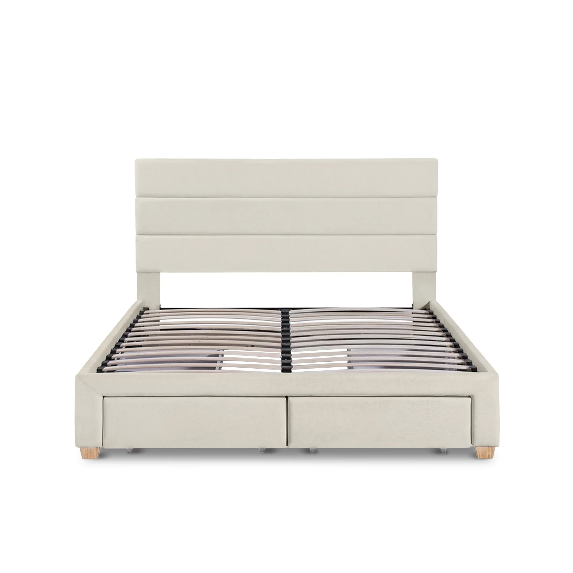 Arbor Queen Bed Frame with 4 Drawers - Beige - Image 6