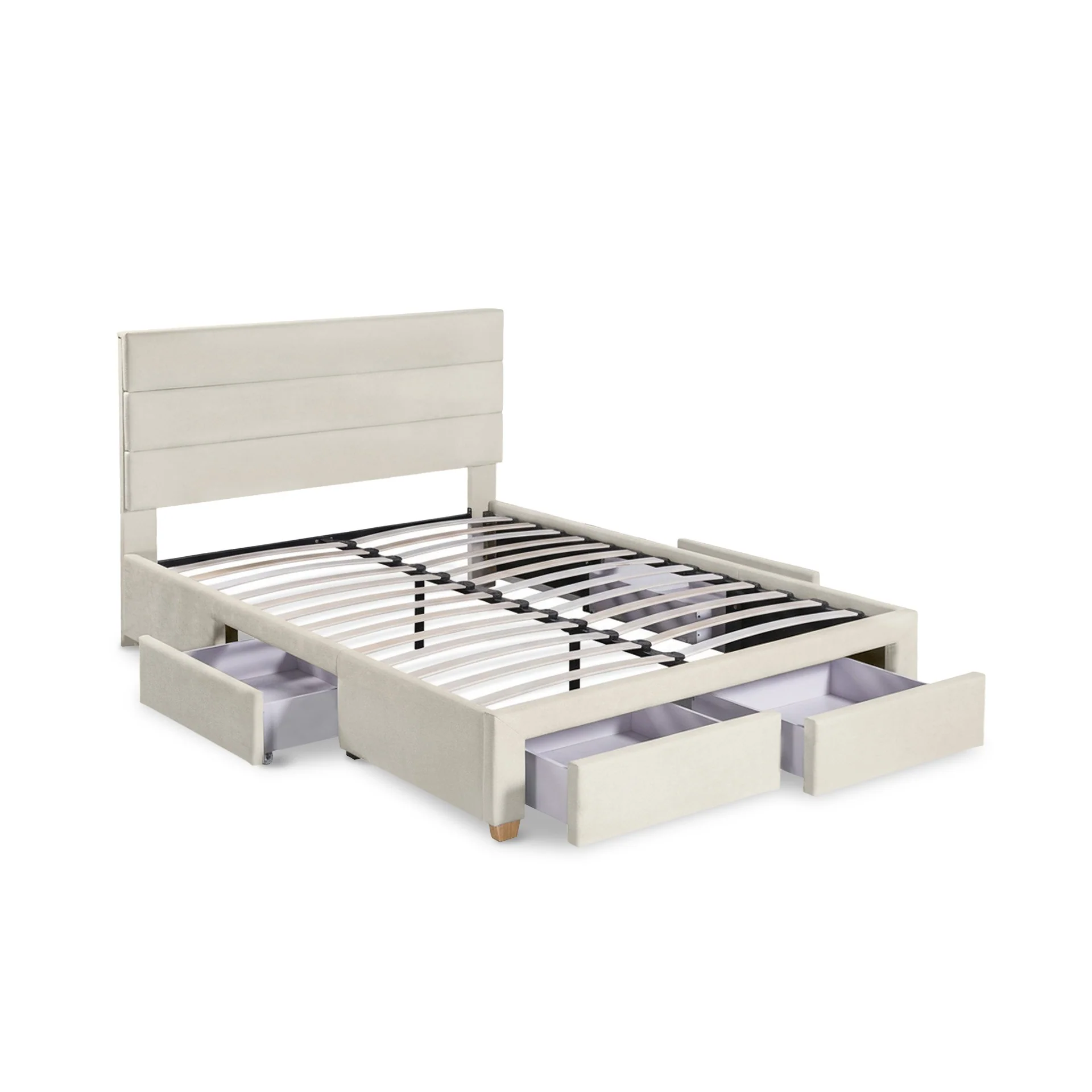 Arbor Queen Bed Frame with 4 Drawers - Beige - Image 7
