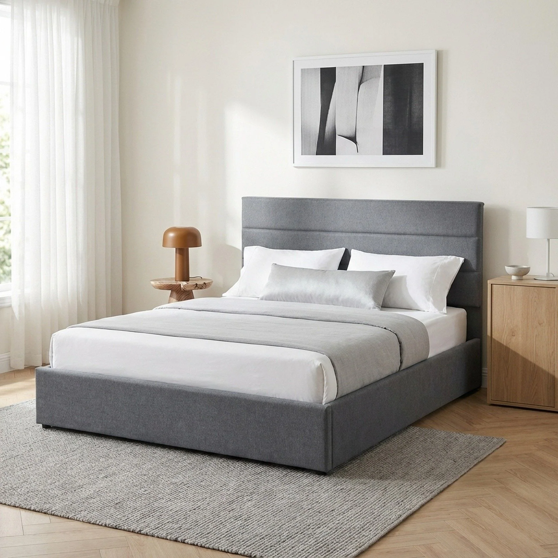 Arbor Queen Gas Lift Bed Frame - Dark Grey - Image 4