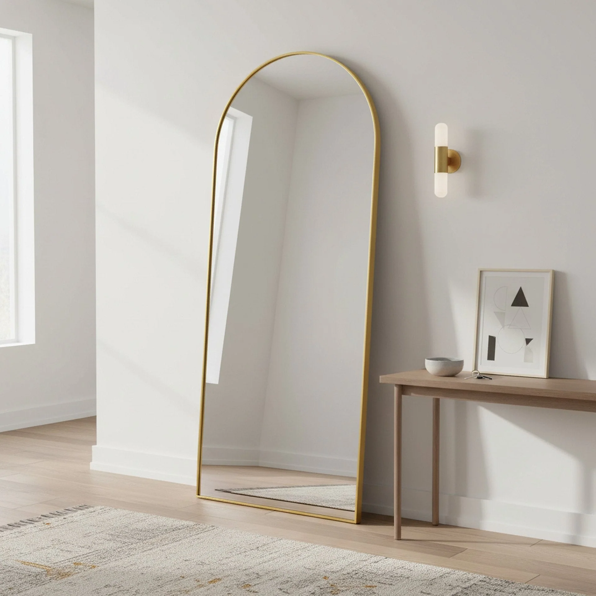 Archie Metal Arched Full Length Mirror - Gold - Image 3