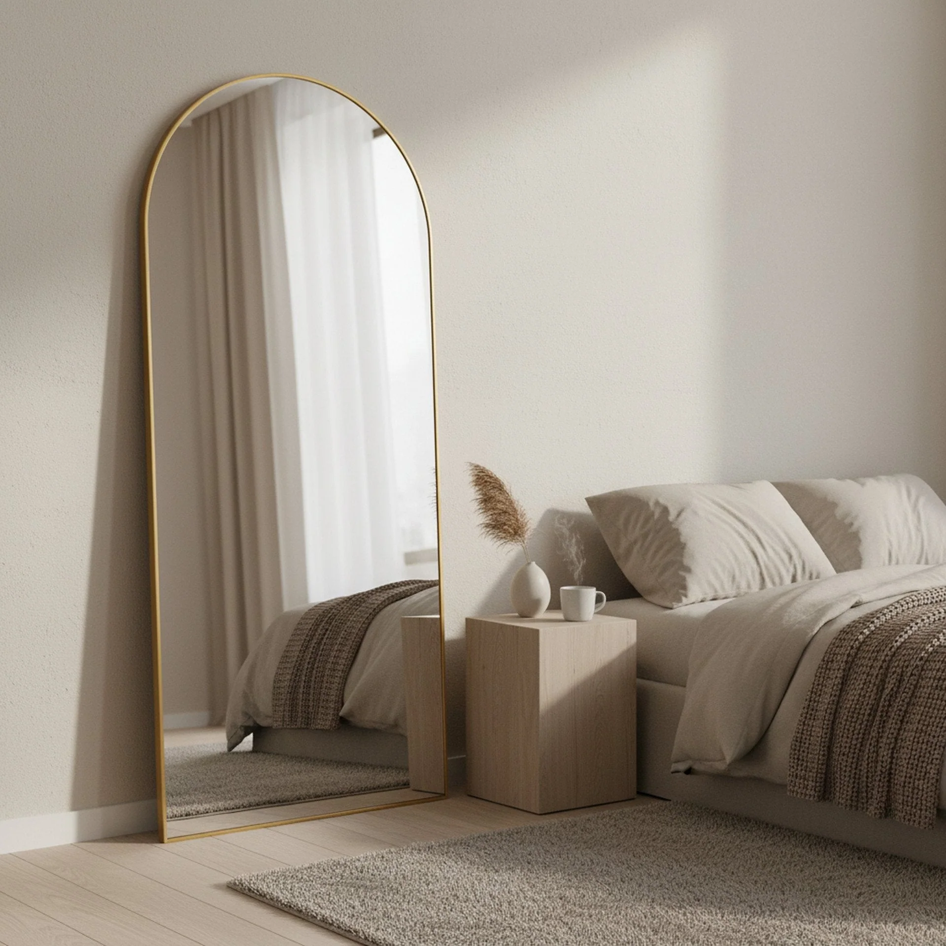 Archie Metal Arched Full Length Mirror - Gold - Image 5