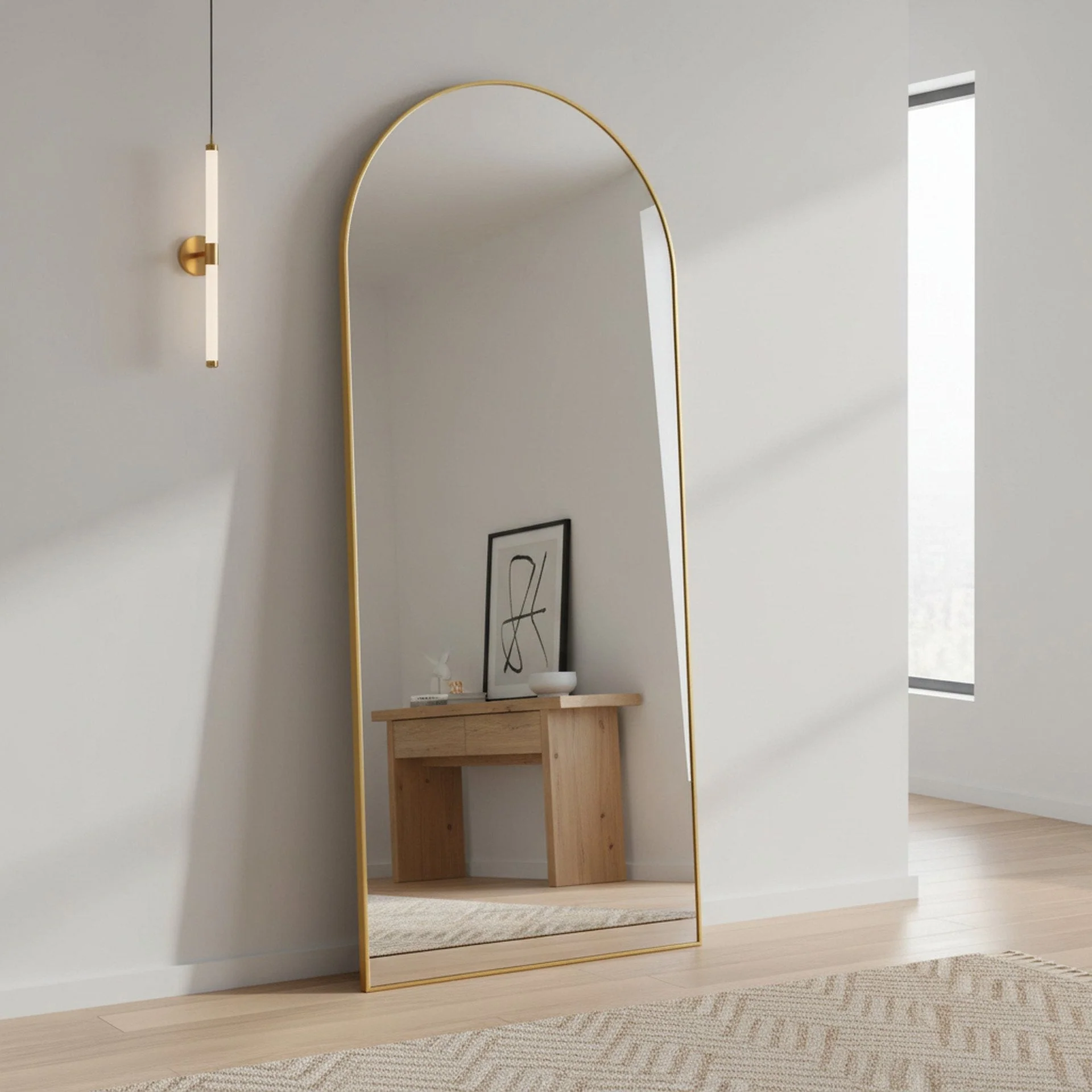 Archie Metal Arched Full Length Mirror - Gold - Image 6