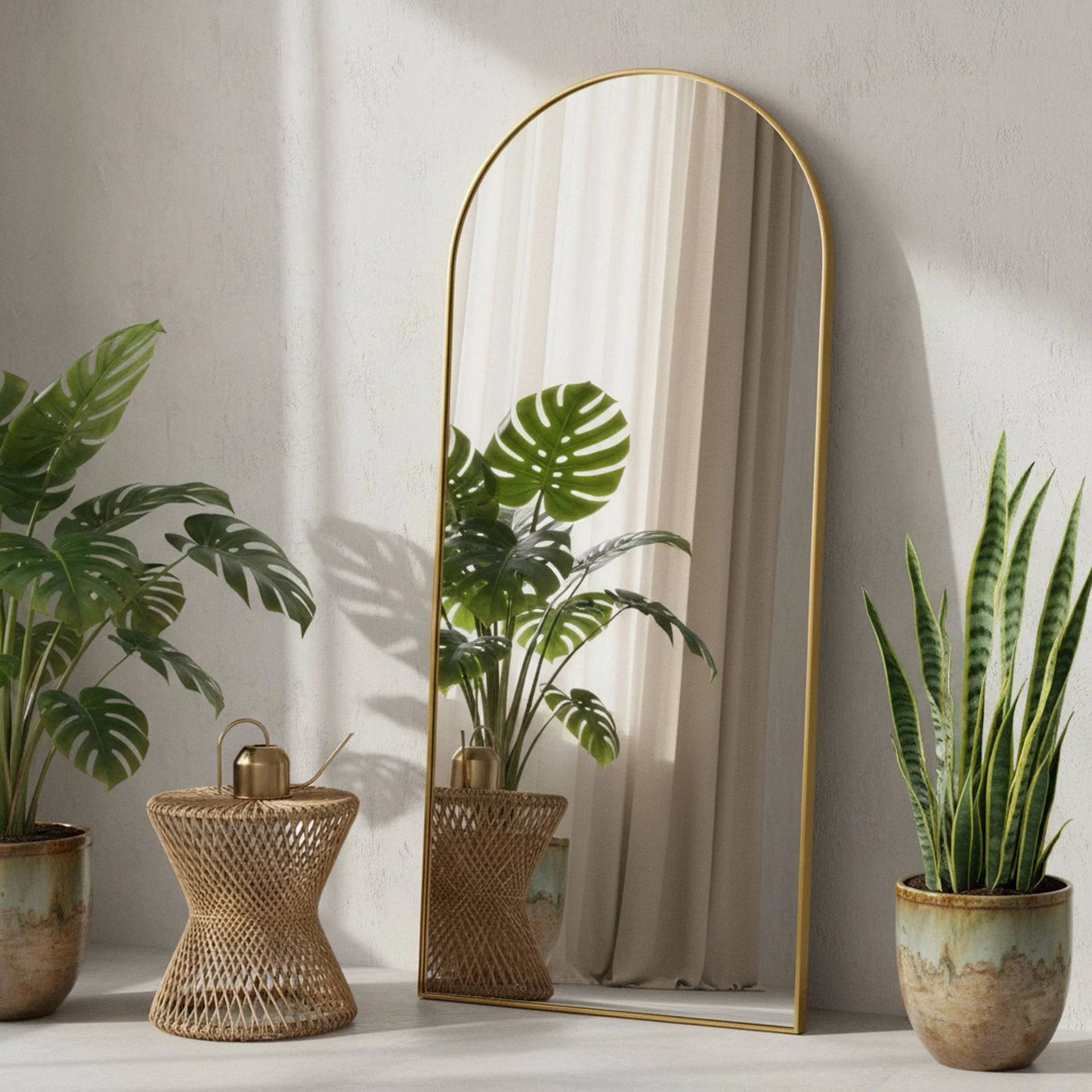 Archie Metal Arched Full Length Mirror - Gold - Image 7