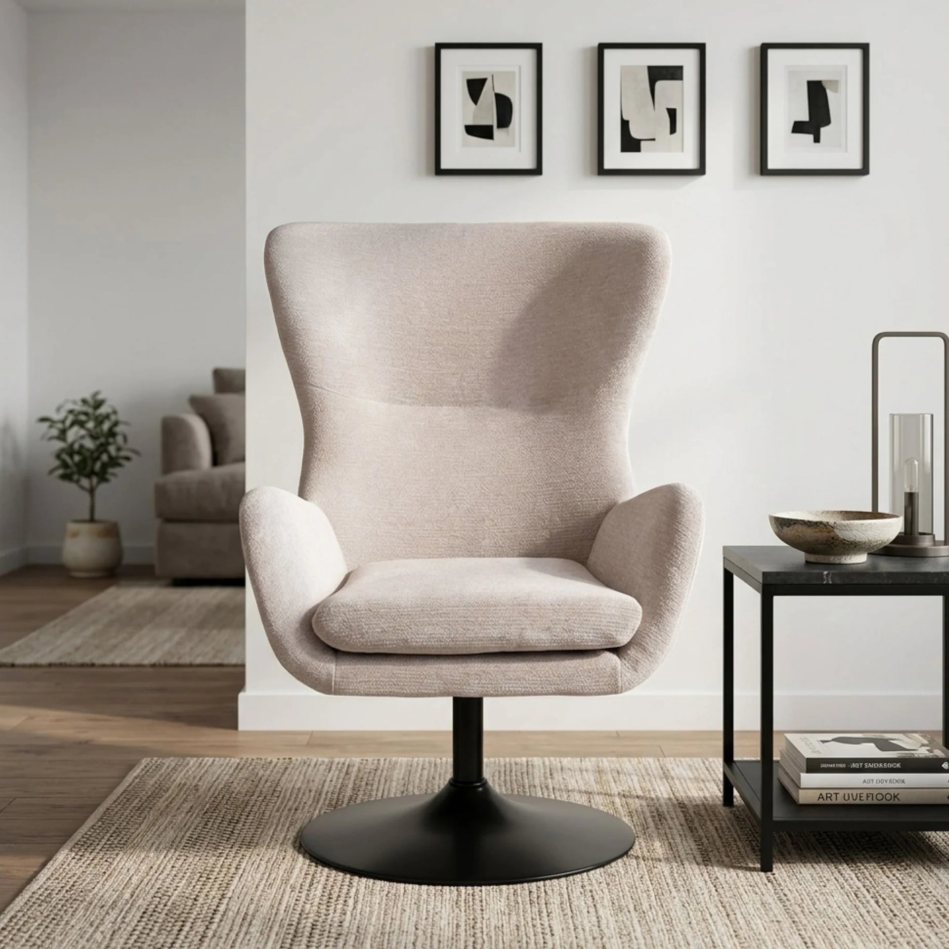Arcus Velvet Armchair - Light Khaki - Image 5
