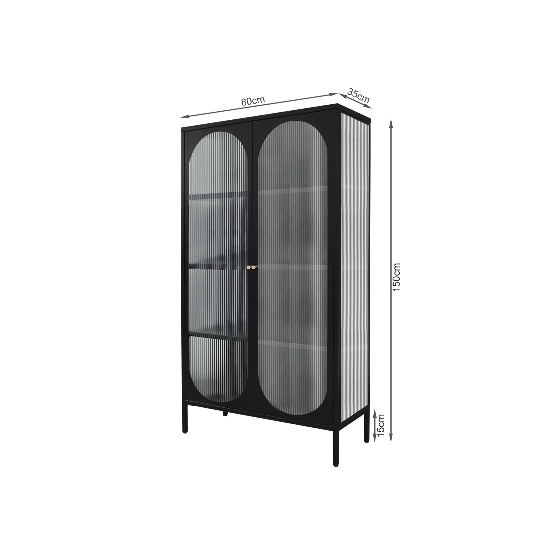 Arden 1.5m Storage Cabinet - Black - Image 8