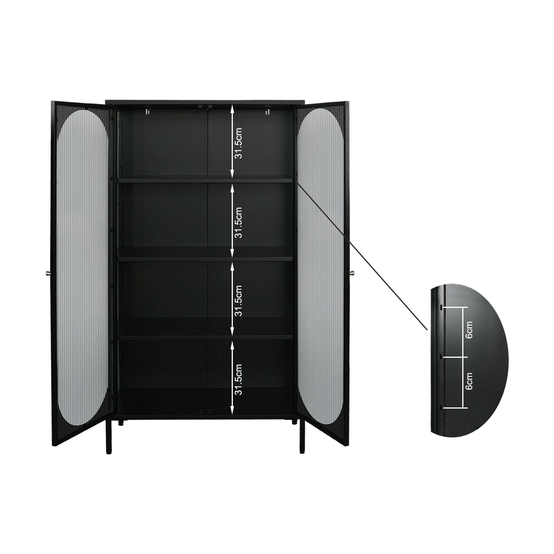 Arden 1.5m Storage Cabinet - Black - Image 9