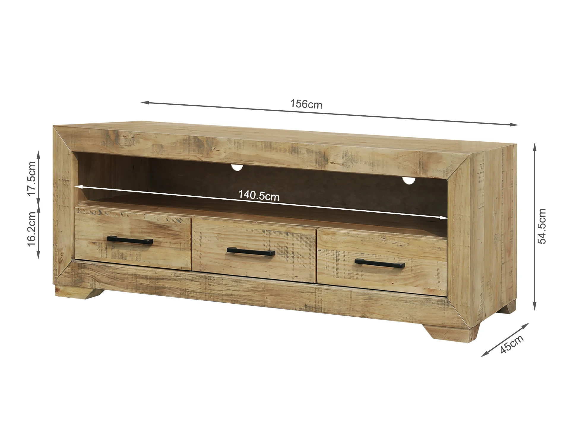 Argento 1.56m Solid Wood Entertainment Unit - Delhi - Image 6