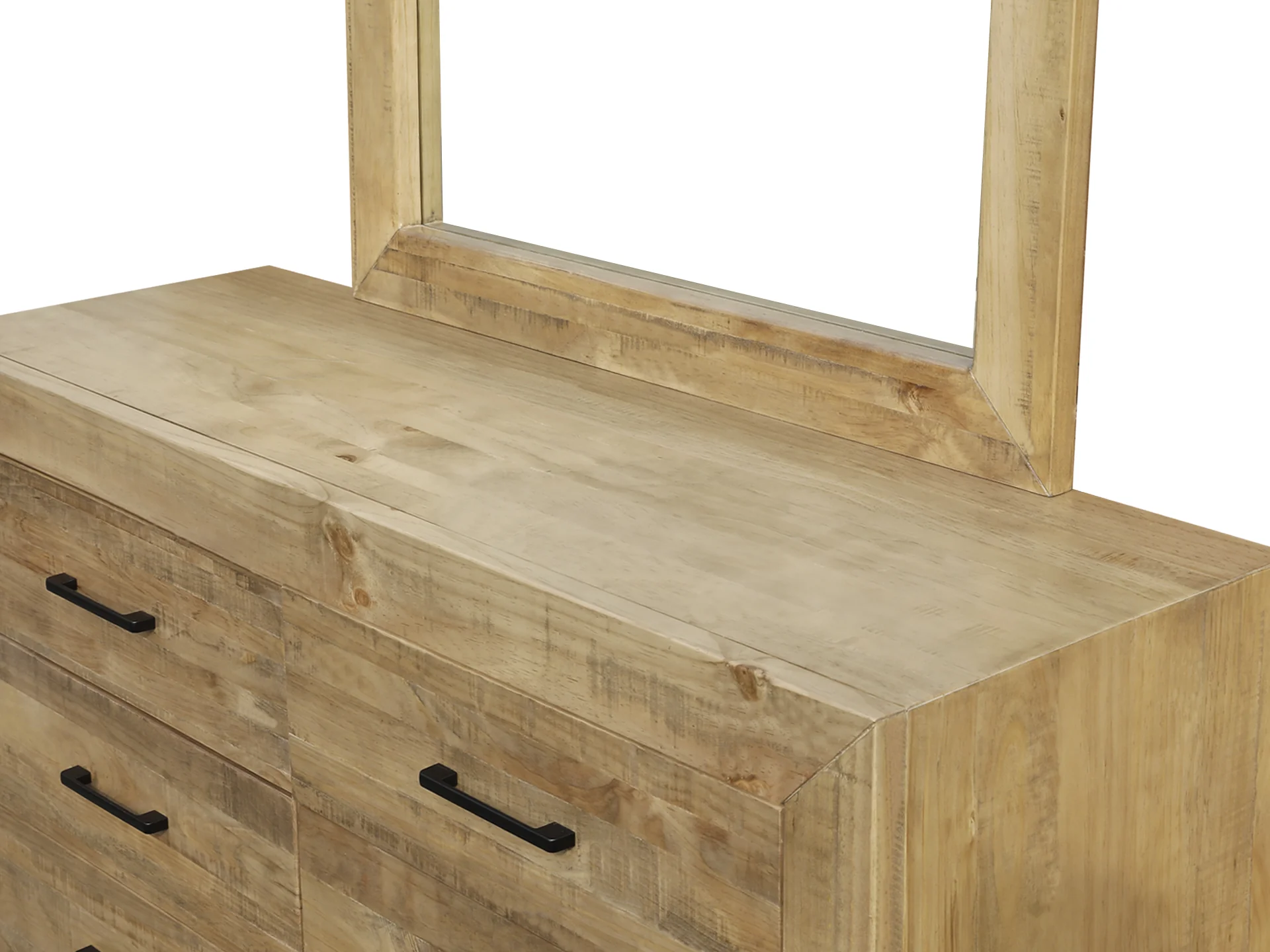 Argento Solid Wood 6 Drawer Dresser with Mirror - Delhi - Image 4