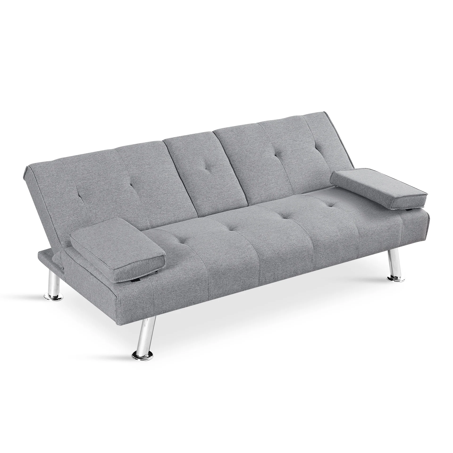 Arleth 3 Seater Sofa Bed - Light Grey - Image 12