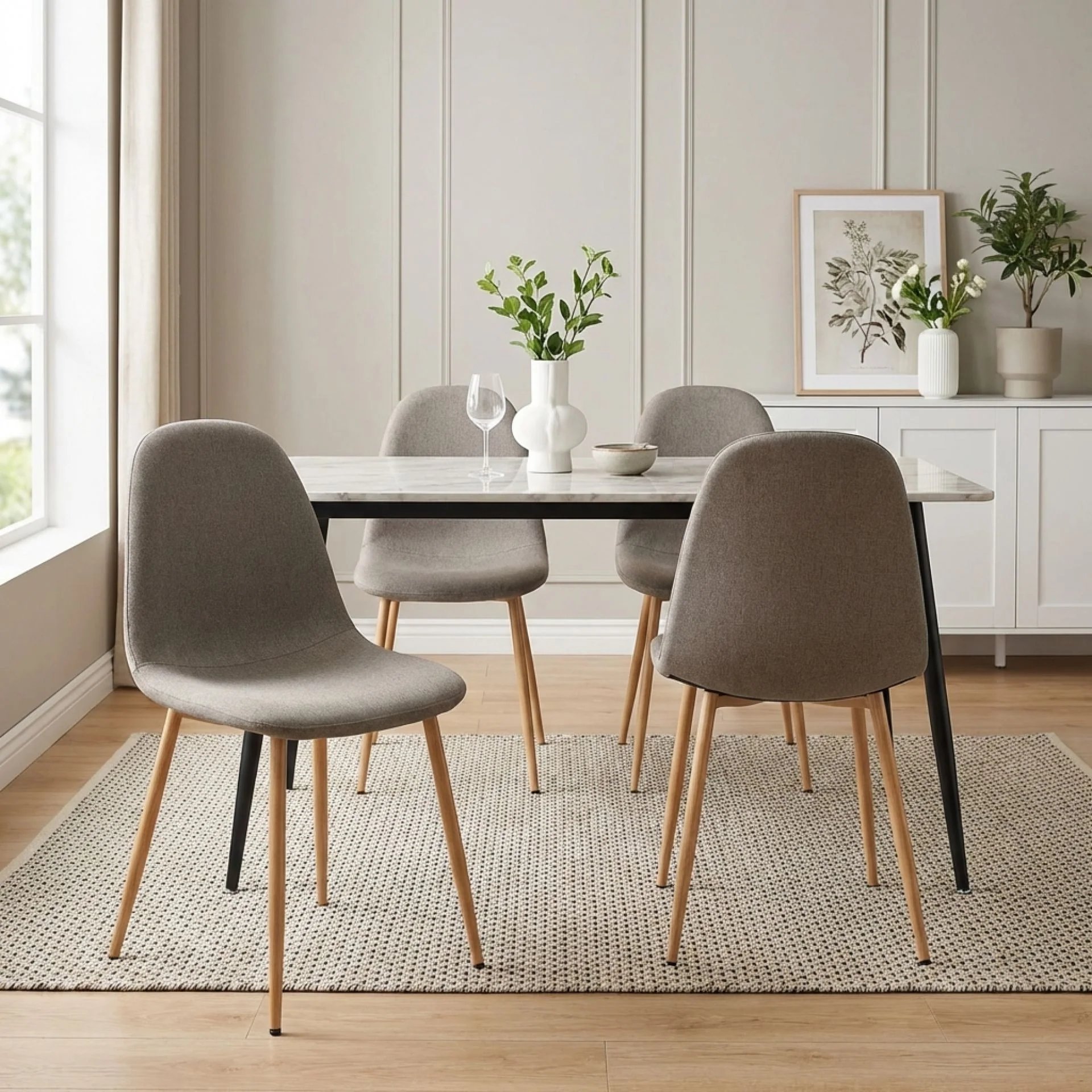 Arlo Linen Dining Chair - Set of 4 - Beige
