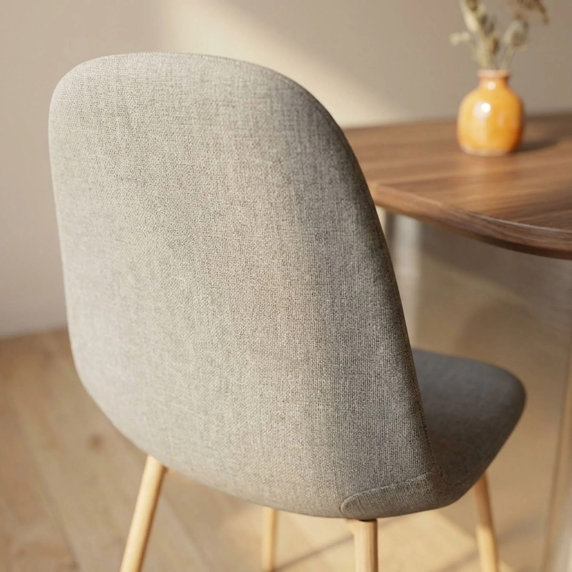 Arlo Linen Dining Chair - Set of 4 - Beige - Image 3