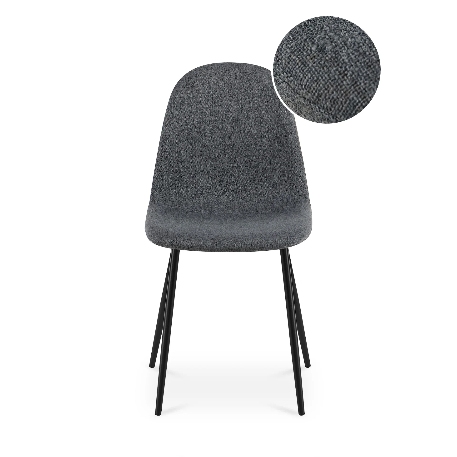 Arlo Linen Dining Chair - Set of 4 - Dark Grey - Image 7