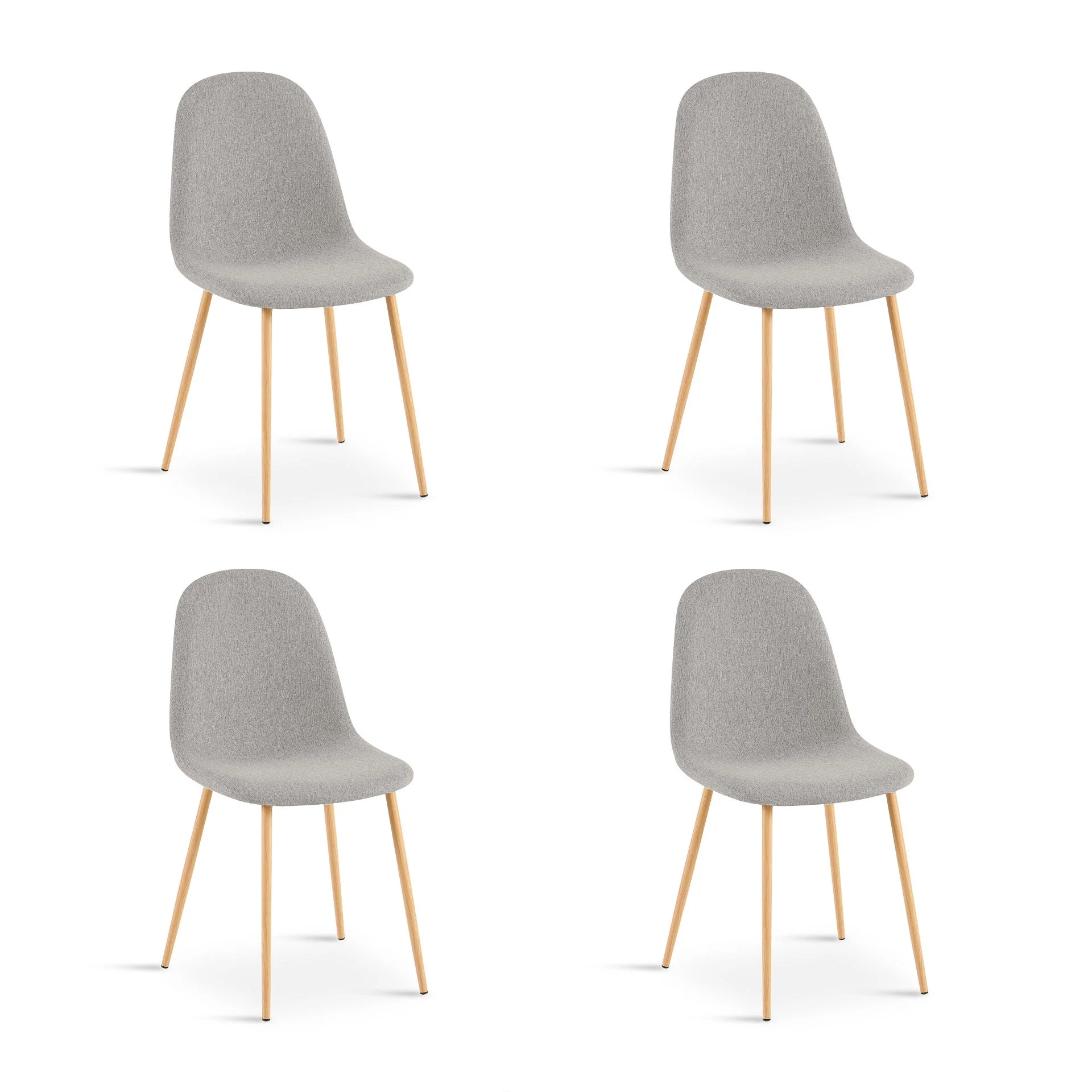 Arlo Linen Dining Chair - Set of 4 - Light Grey - Image 7