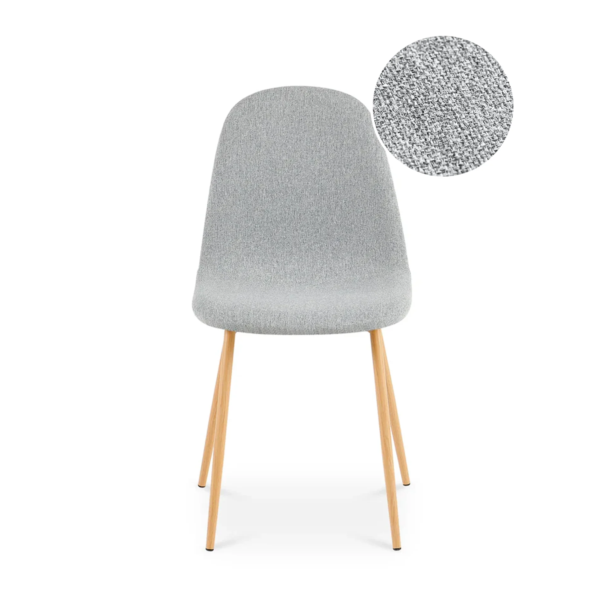 Arlo Linen Dining Chair - Set of 4 - Light Grey - Image 8