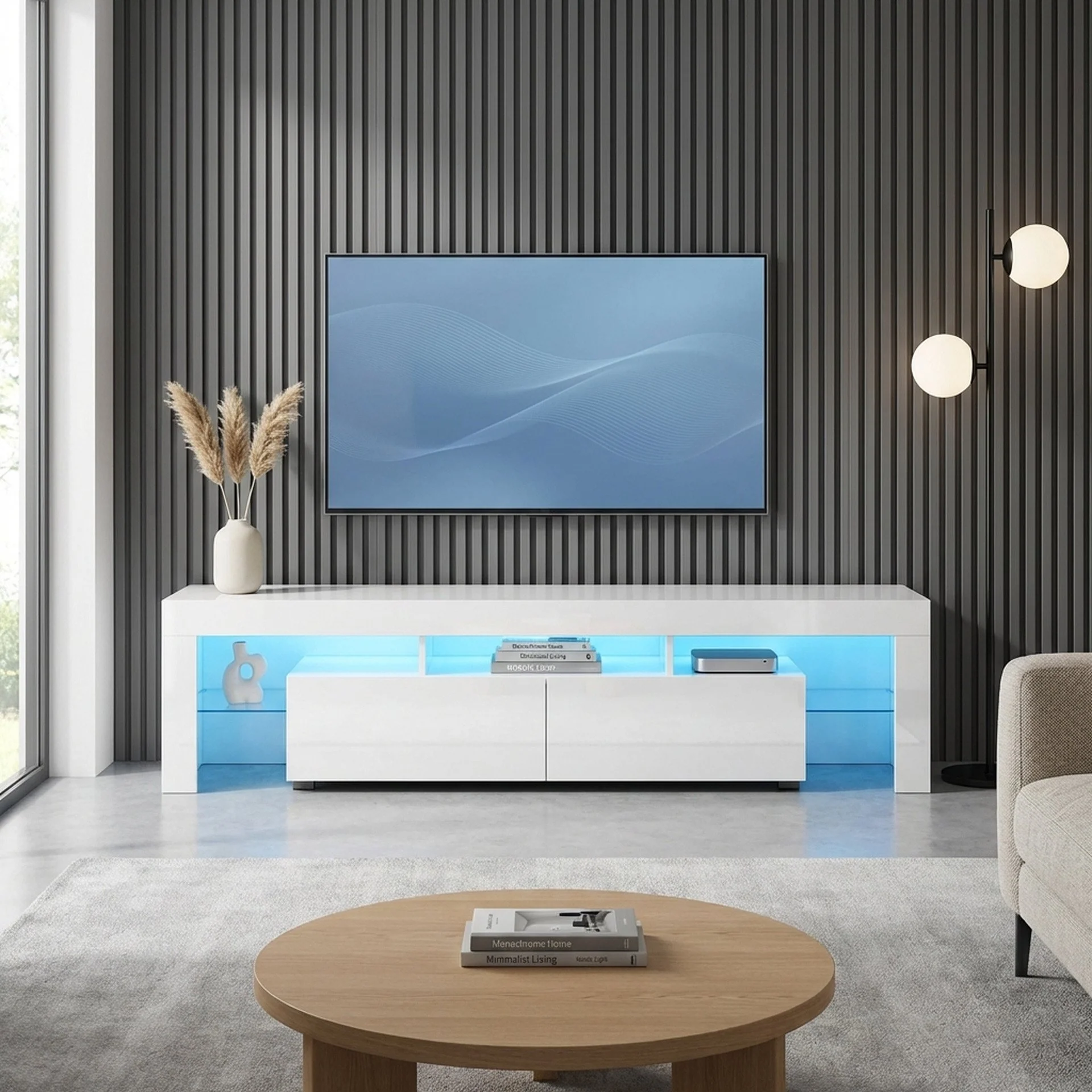 Arvada 2m LED Entertainment Unit - White - Image 5
