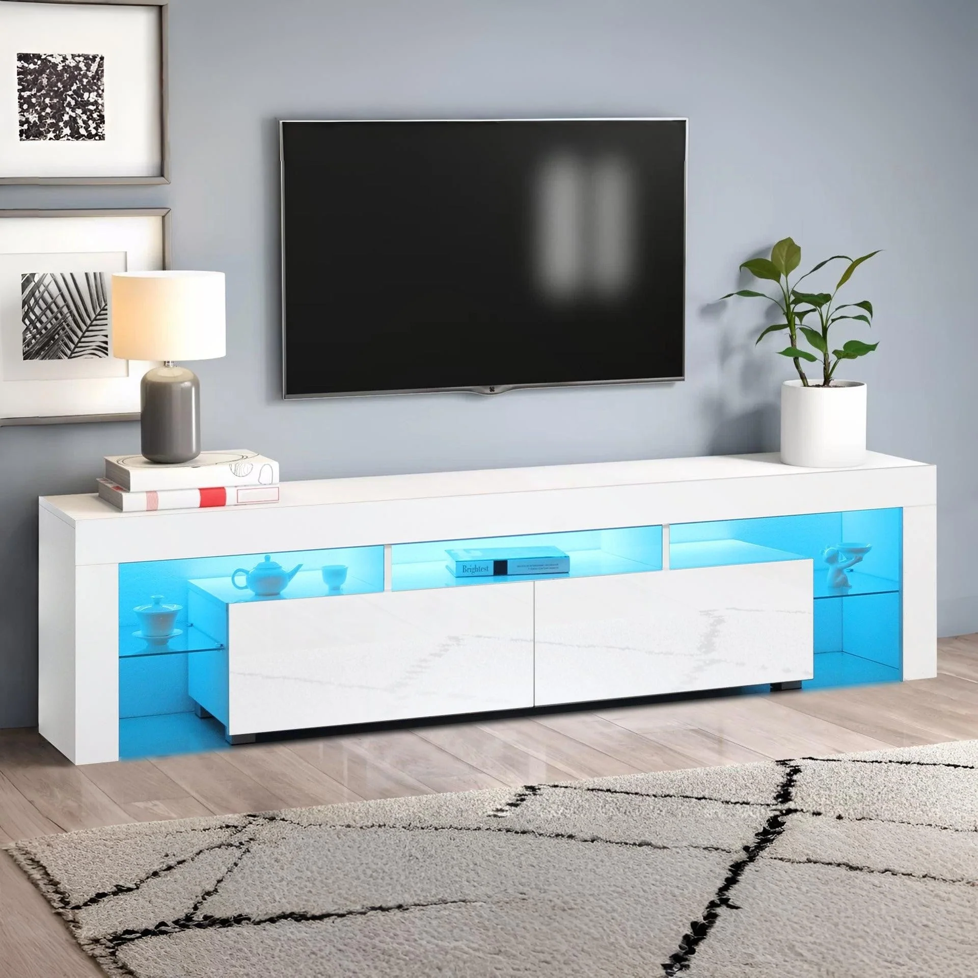 Arvada 2m LED Entertainment Unit - White - Image 6