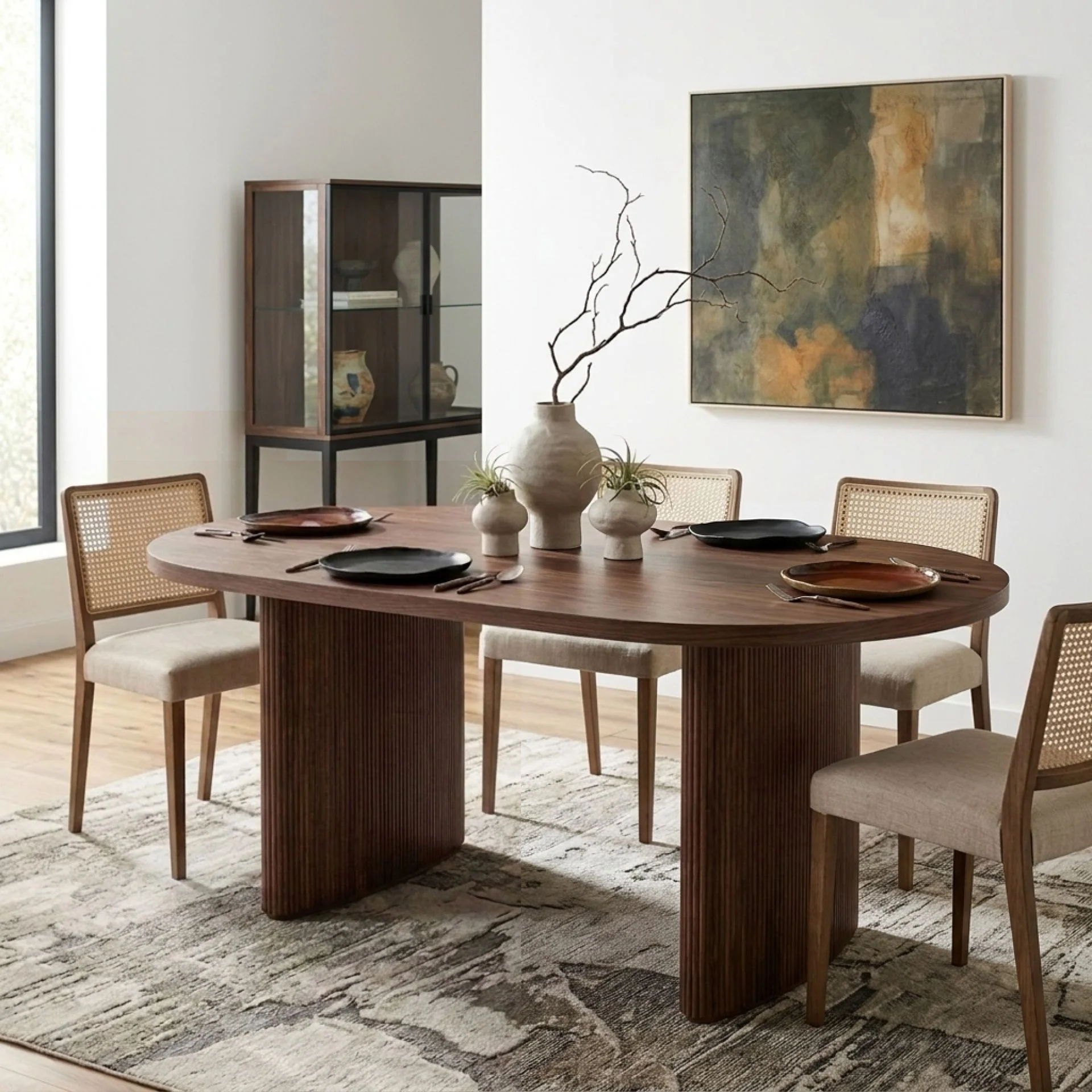 Arvola Rectangle Dining Table 180x95cm - Walnut