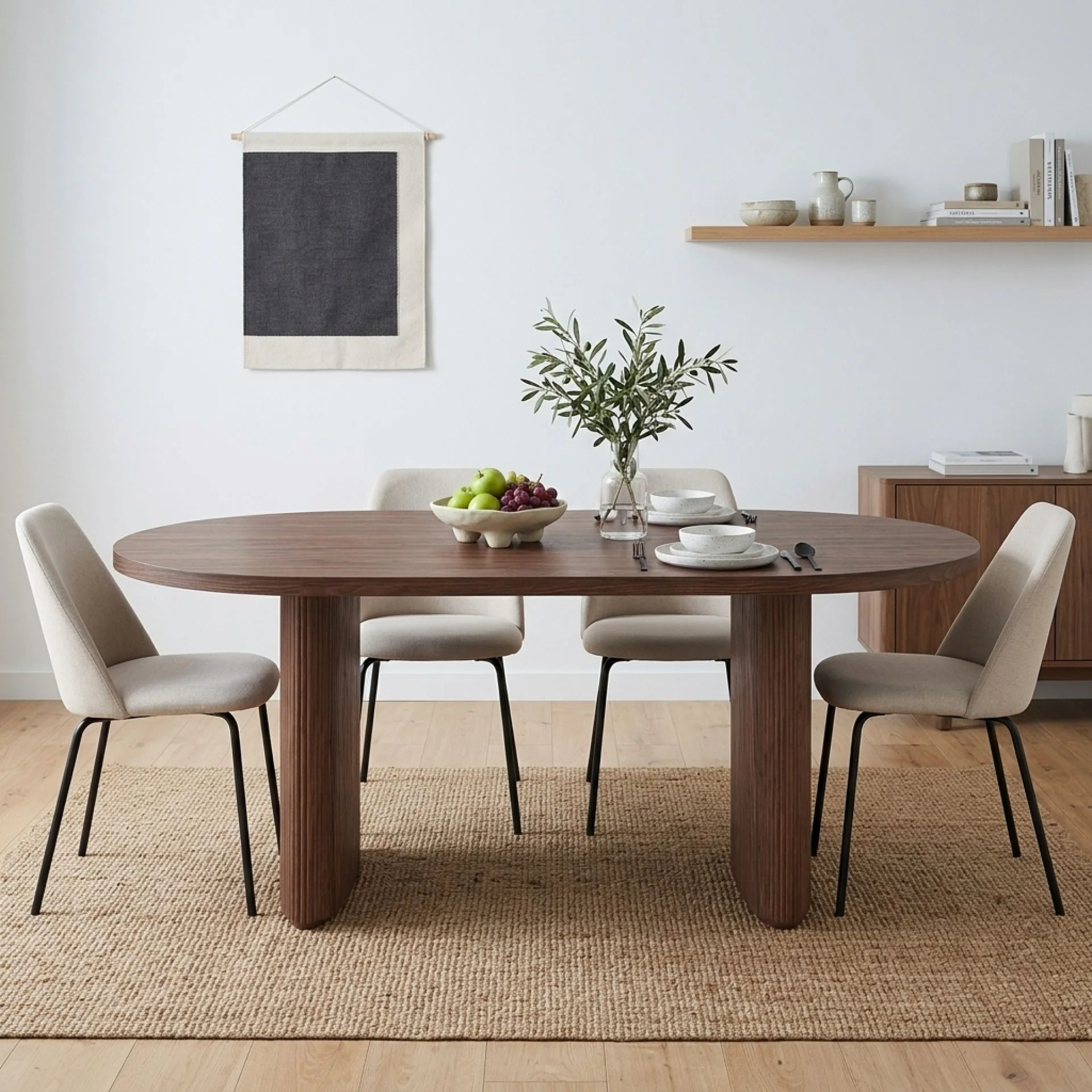 Arvola Rectangle Dining Table 180x95cm - Walnut - Image 2
