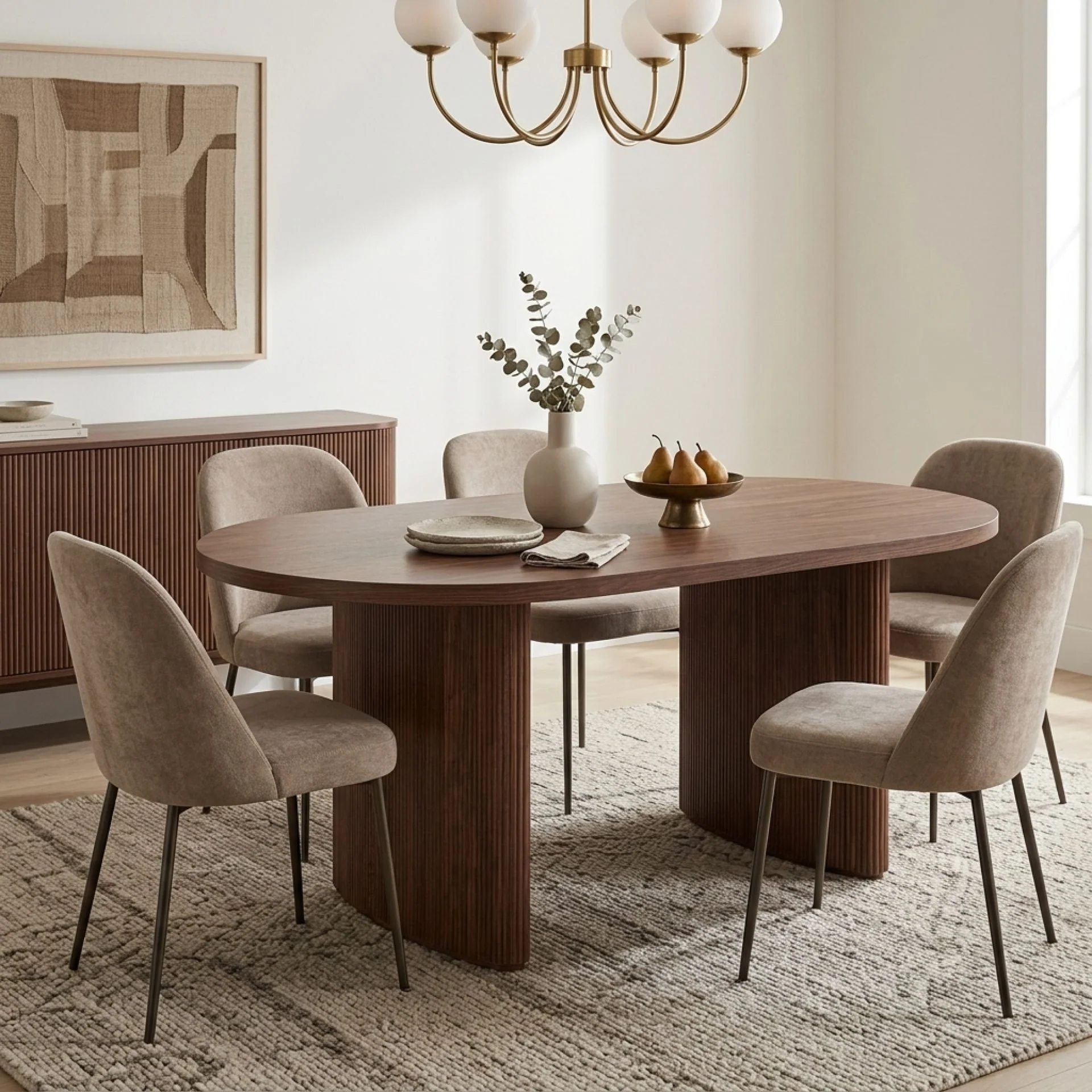Arvola Rectangle Dining Table 180x95cm - Walnut - Image 4