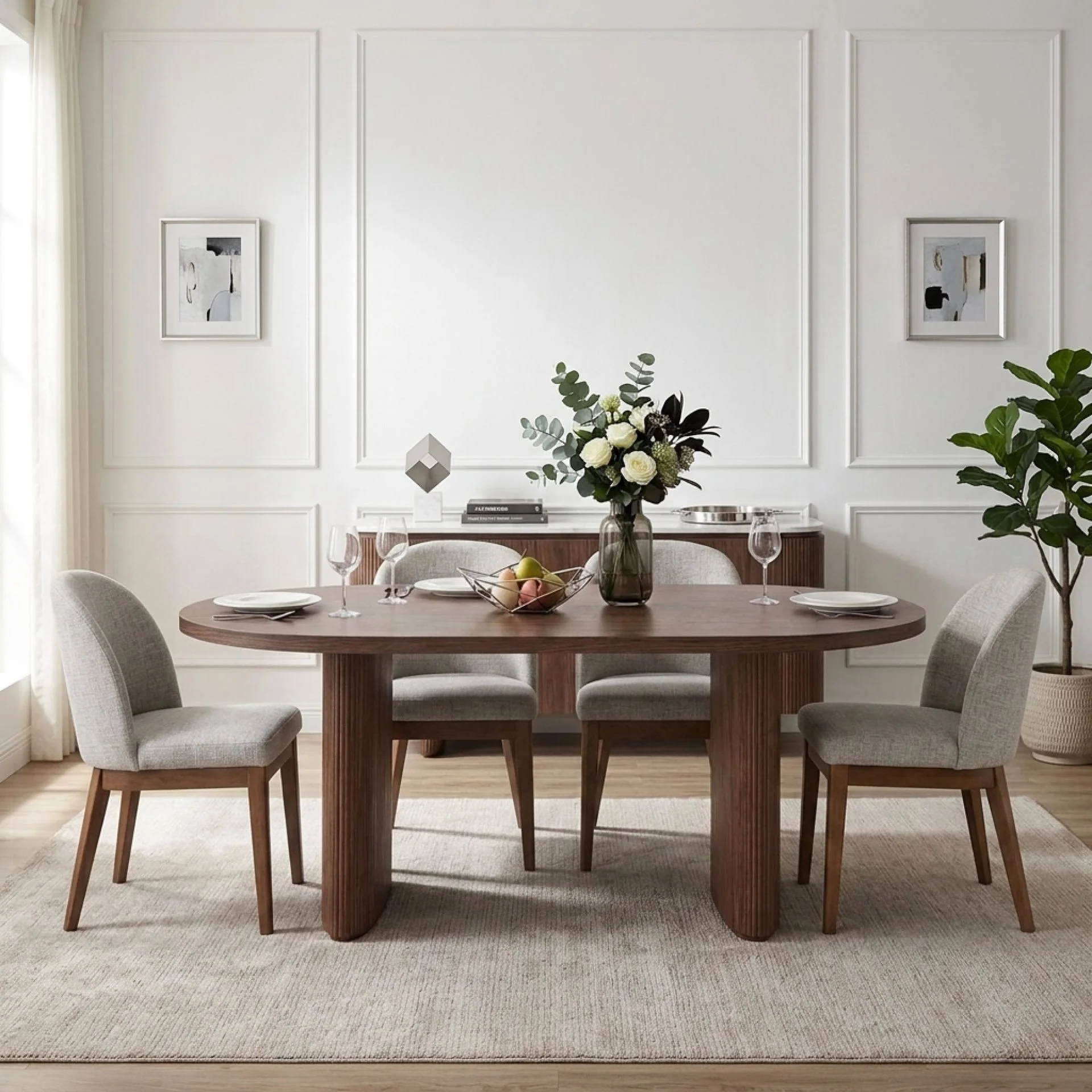 Arvola Rectangle Dining Table 180x95cm - Walnut - Image 5