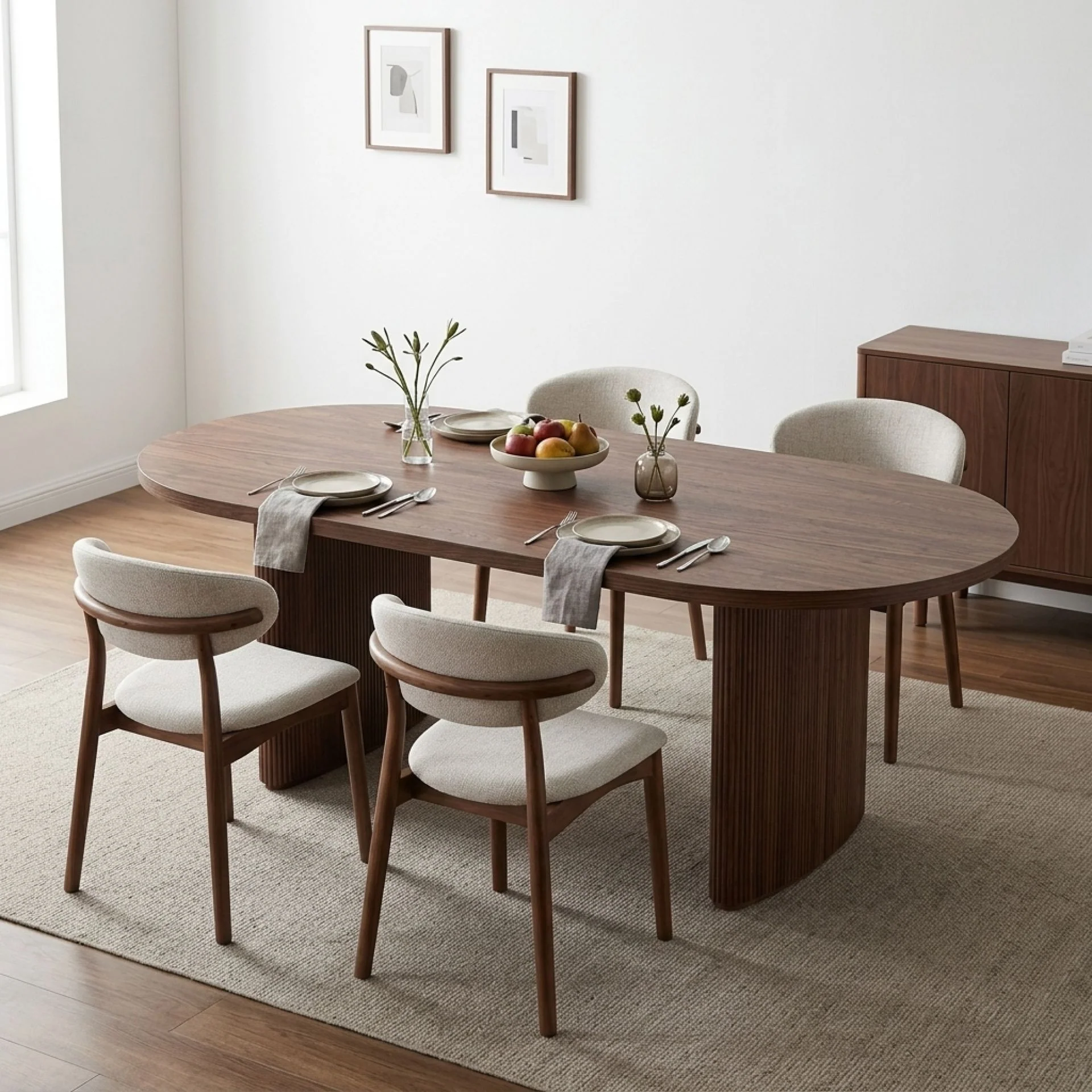 Arvola Rectangle Dining Table 180x95cm - Walnut - Image 6