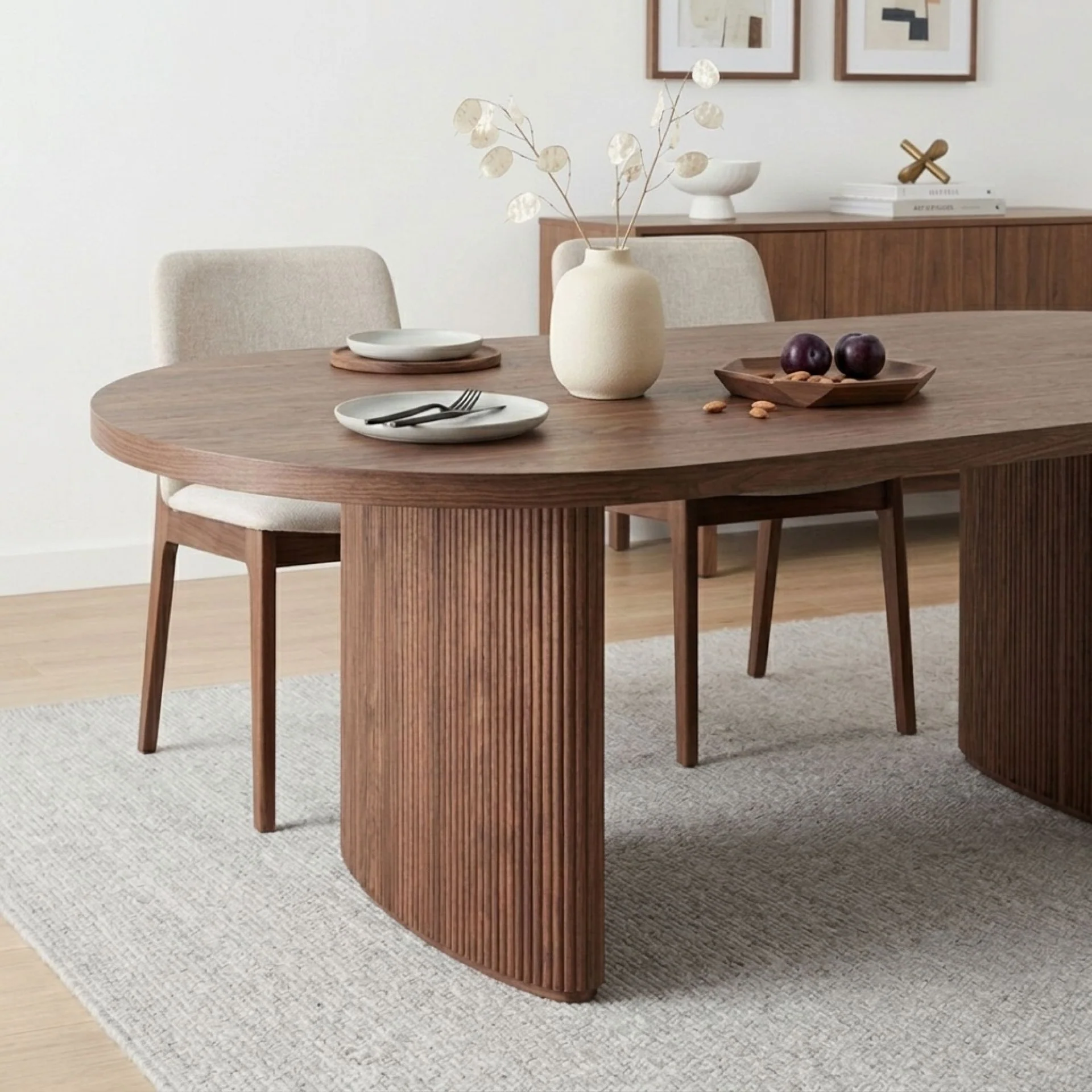 Arvola Rectangle Dining Table 180x95cm - Walnut - Image 8
