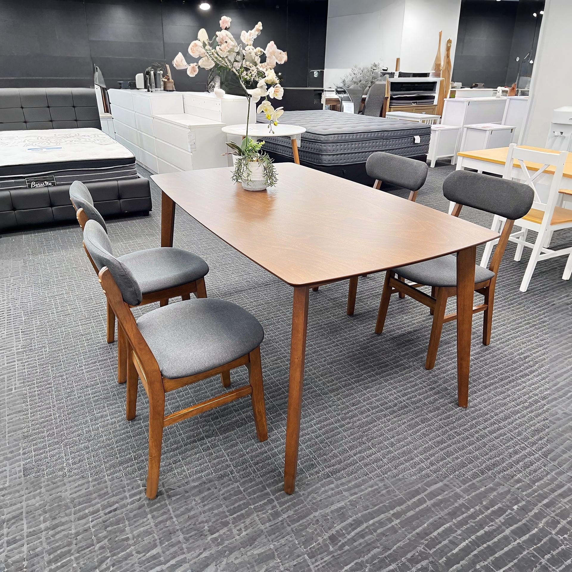 Ascot 6 Seater Dining Table - Walnut - Image 6