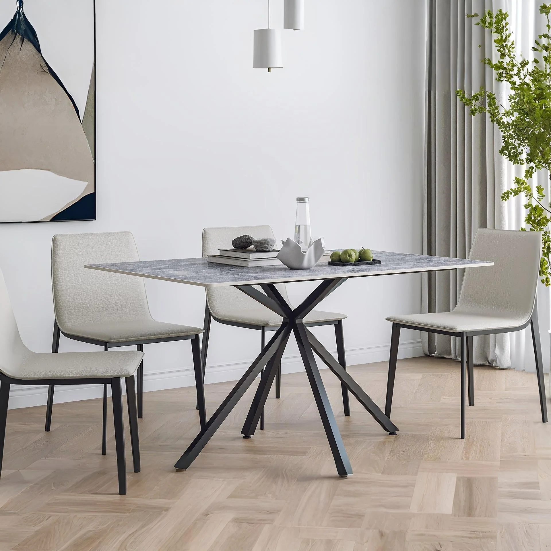 Asher Rectangle Ceramic Dining Table 140 X 90cm - Image 2