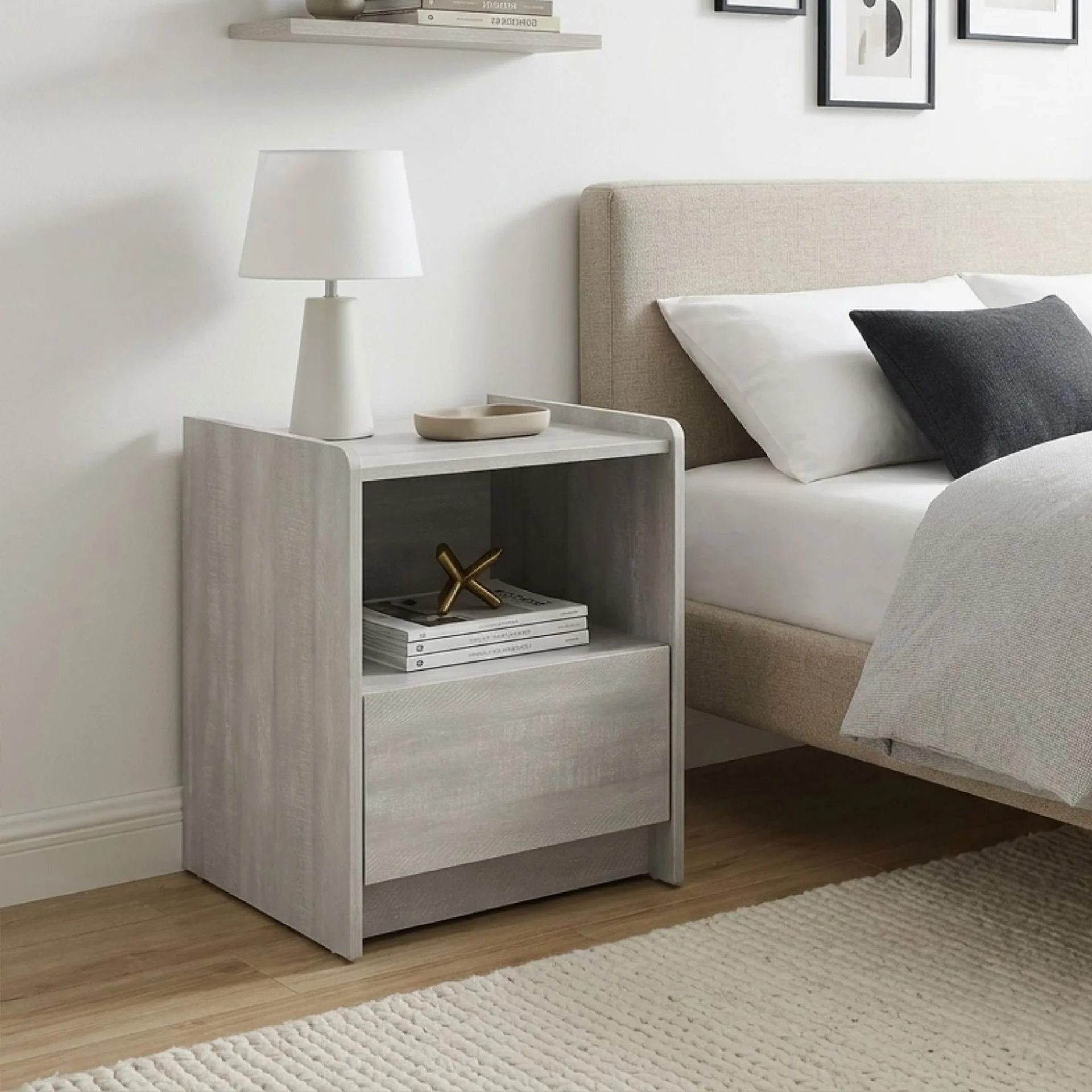 Ashton Bedside Table - Grey Oak - Image 6